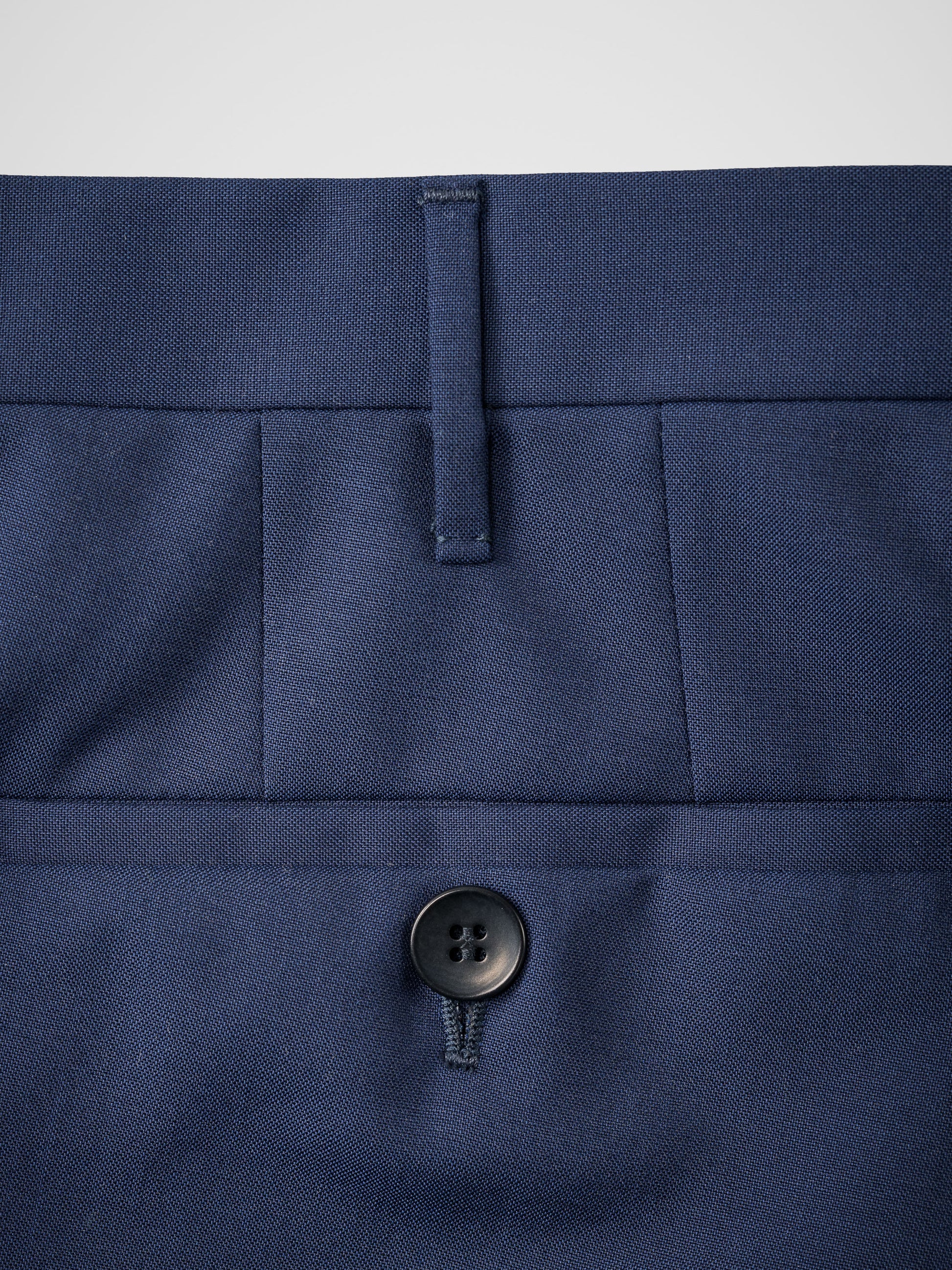 Pantaloni in lana blu medio, vestibilità regolare