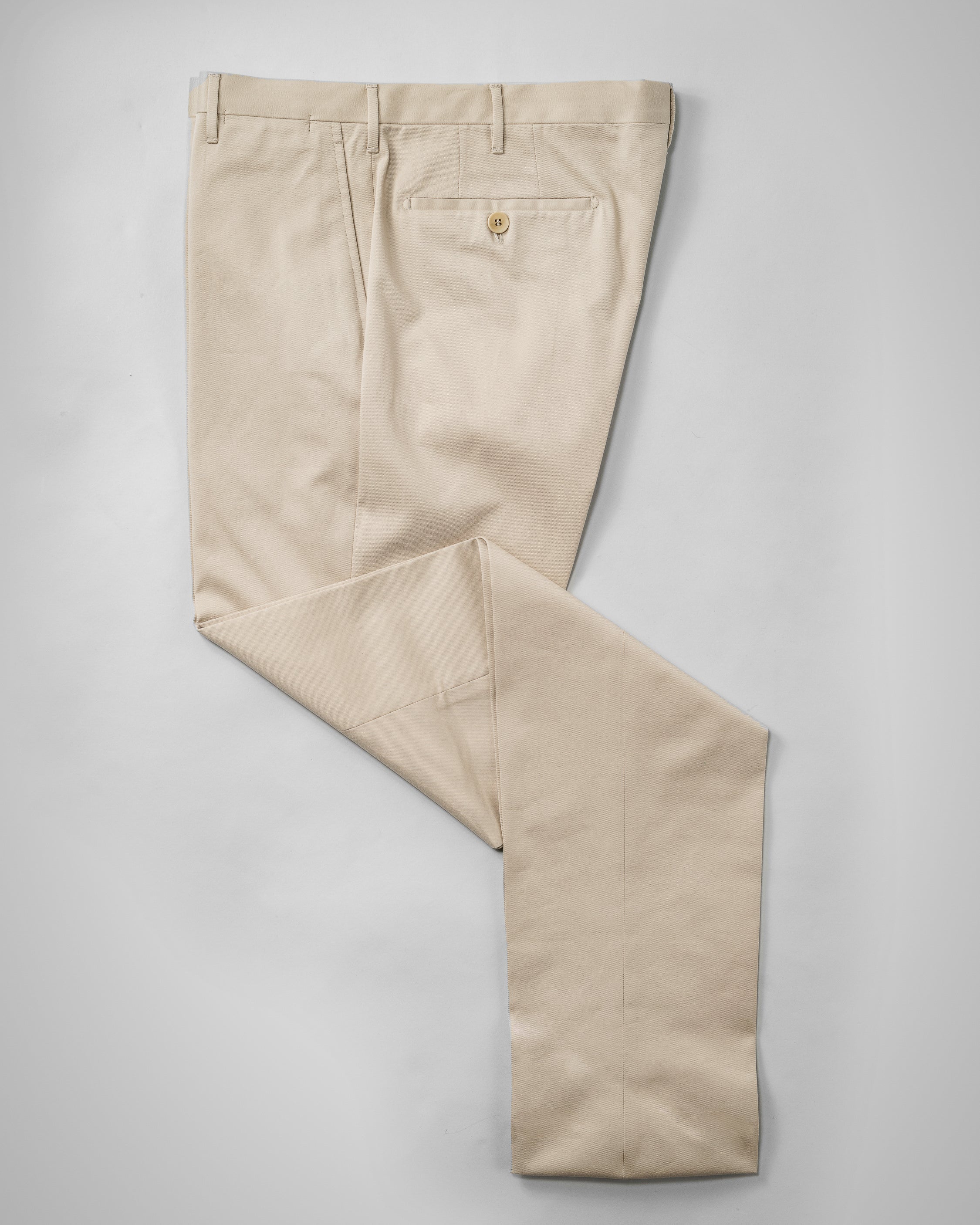 Pantaloni in cotone beige mastice, vestibilità regolare