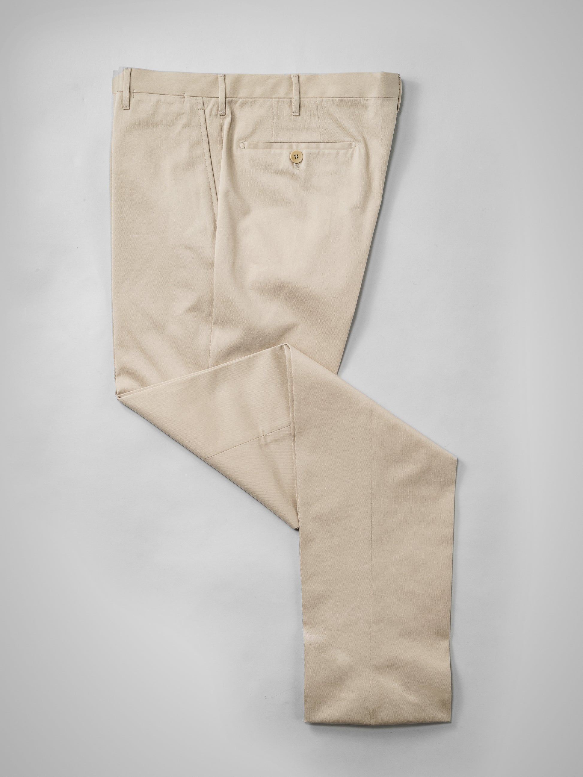 Pantaloni in cotone beige mastice, vestibilità regolare