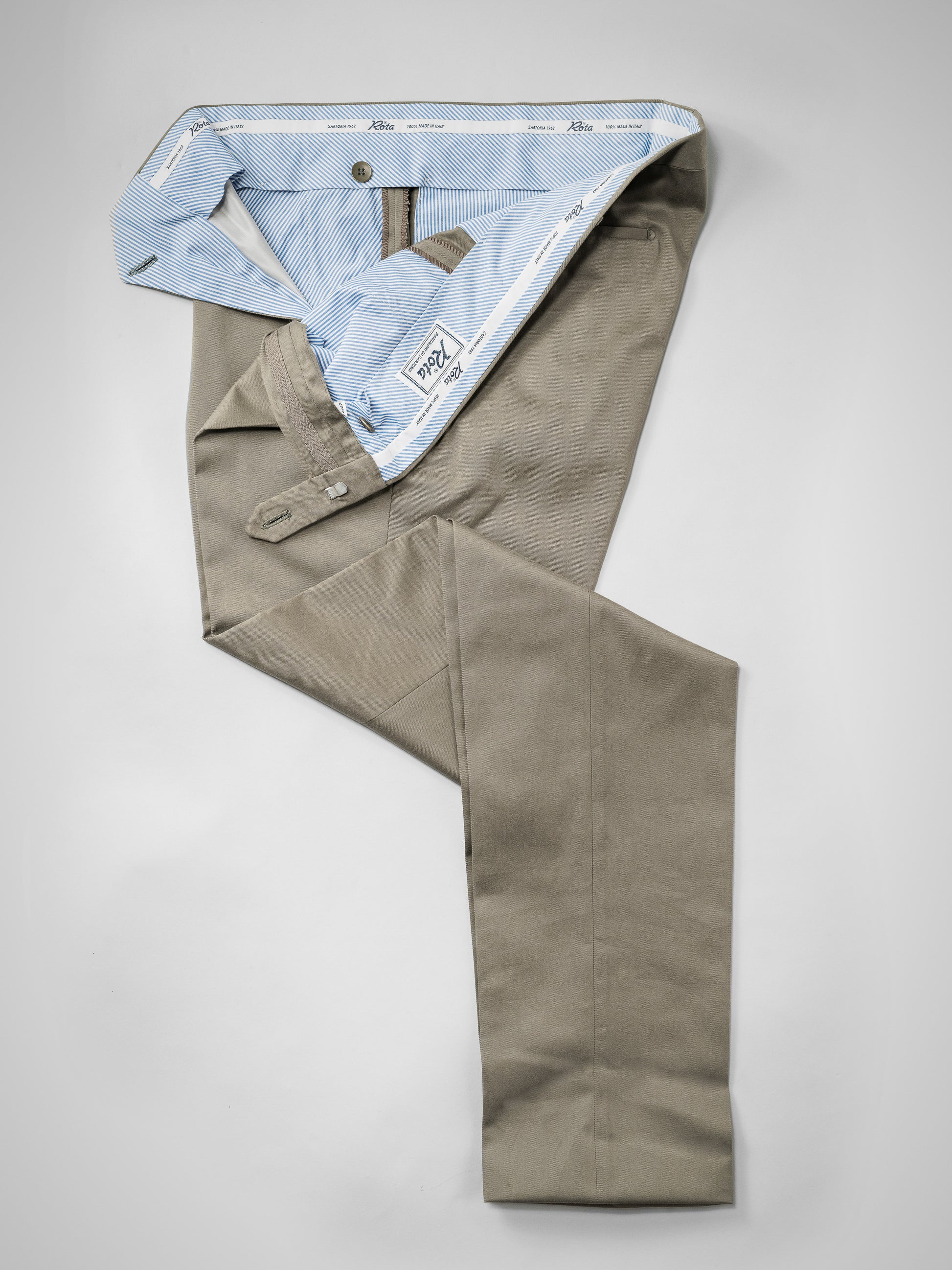 Pantaloni in cotone verde dalla vestibilità regolare