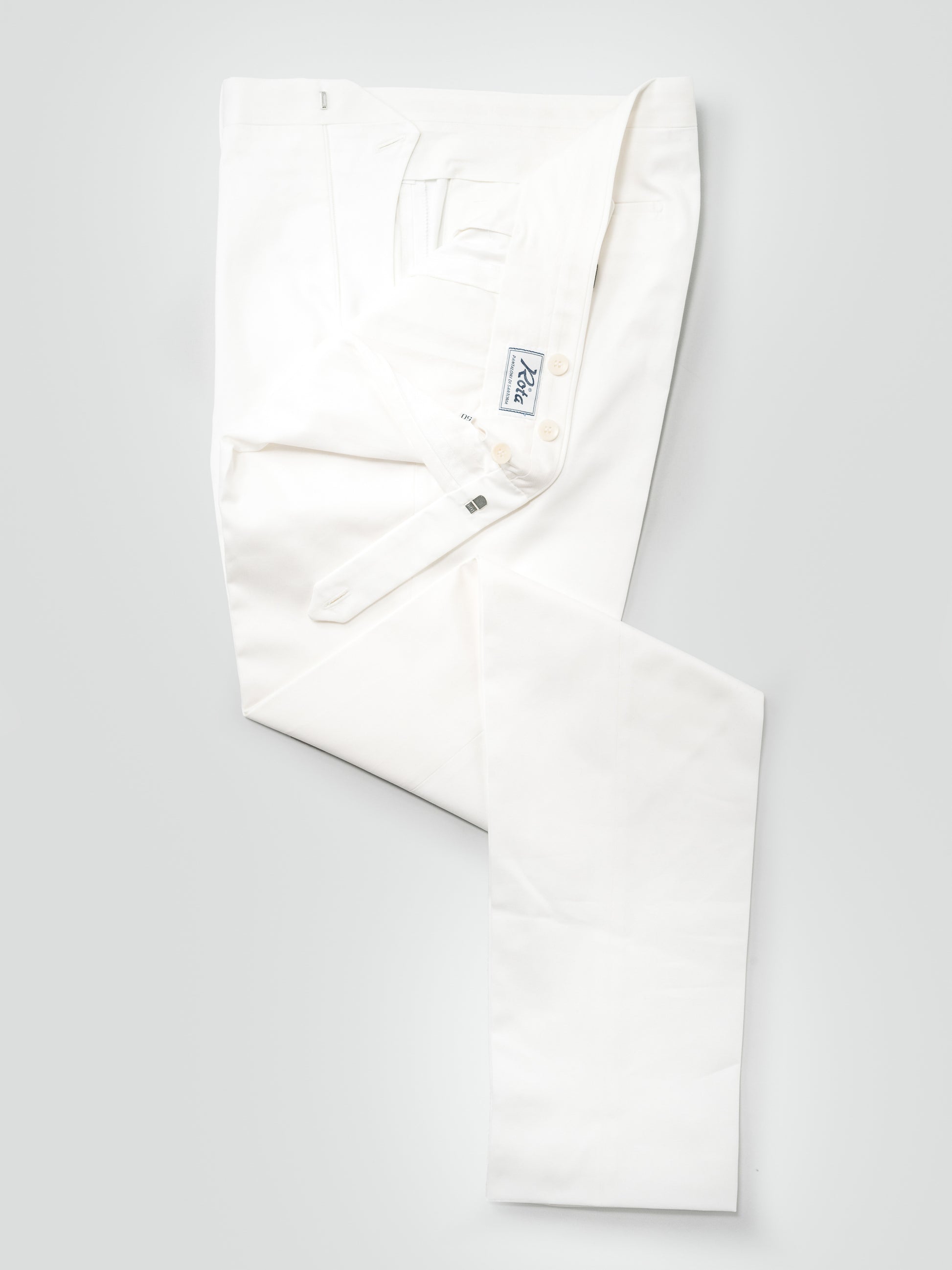 Pantaloni bianchi in cotone dalla vestibilità regolare