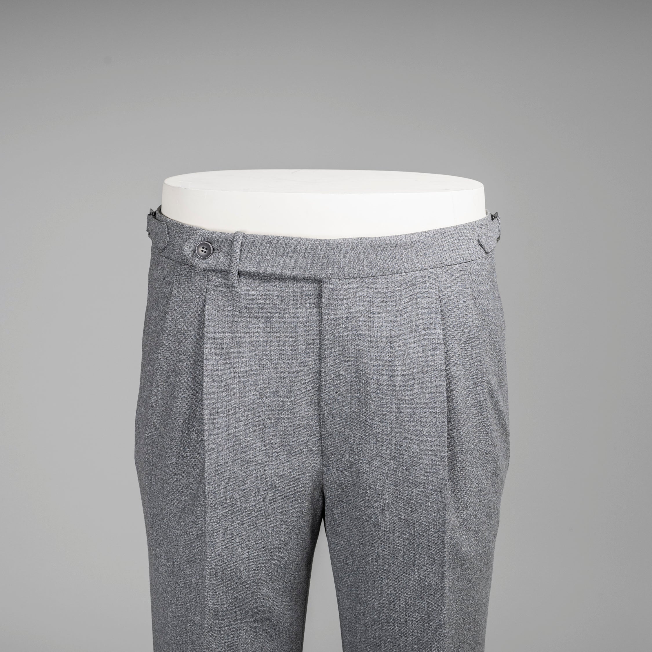 Pantalone grigio chiaro in lana fourply regular fit
