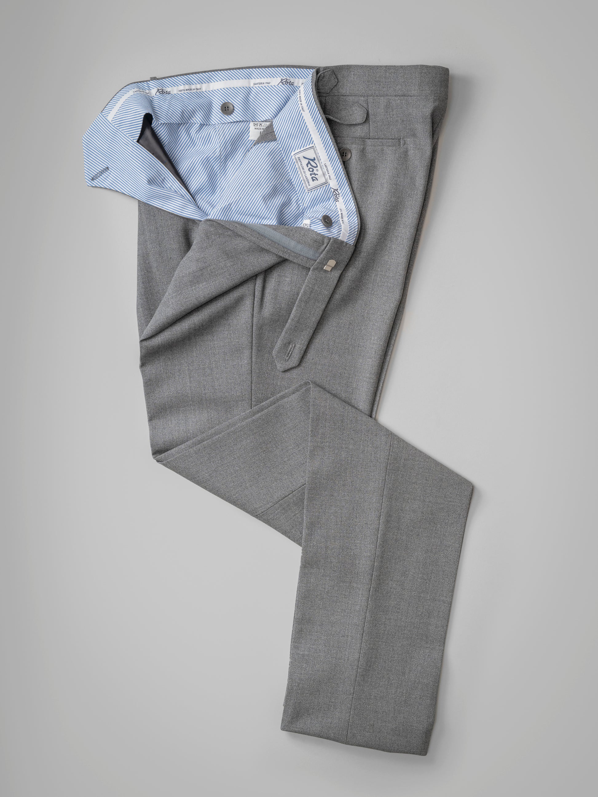 Pantalone grigio chiaro in lana fourply regular fit