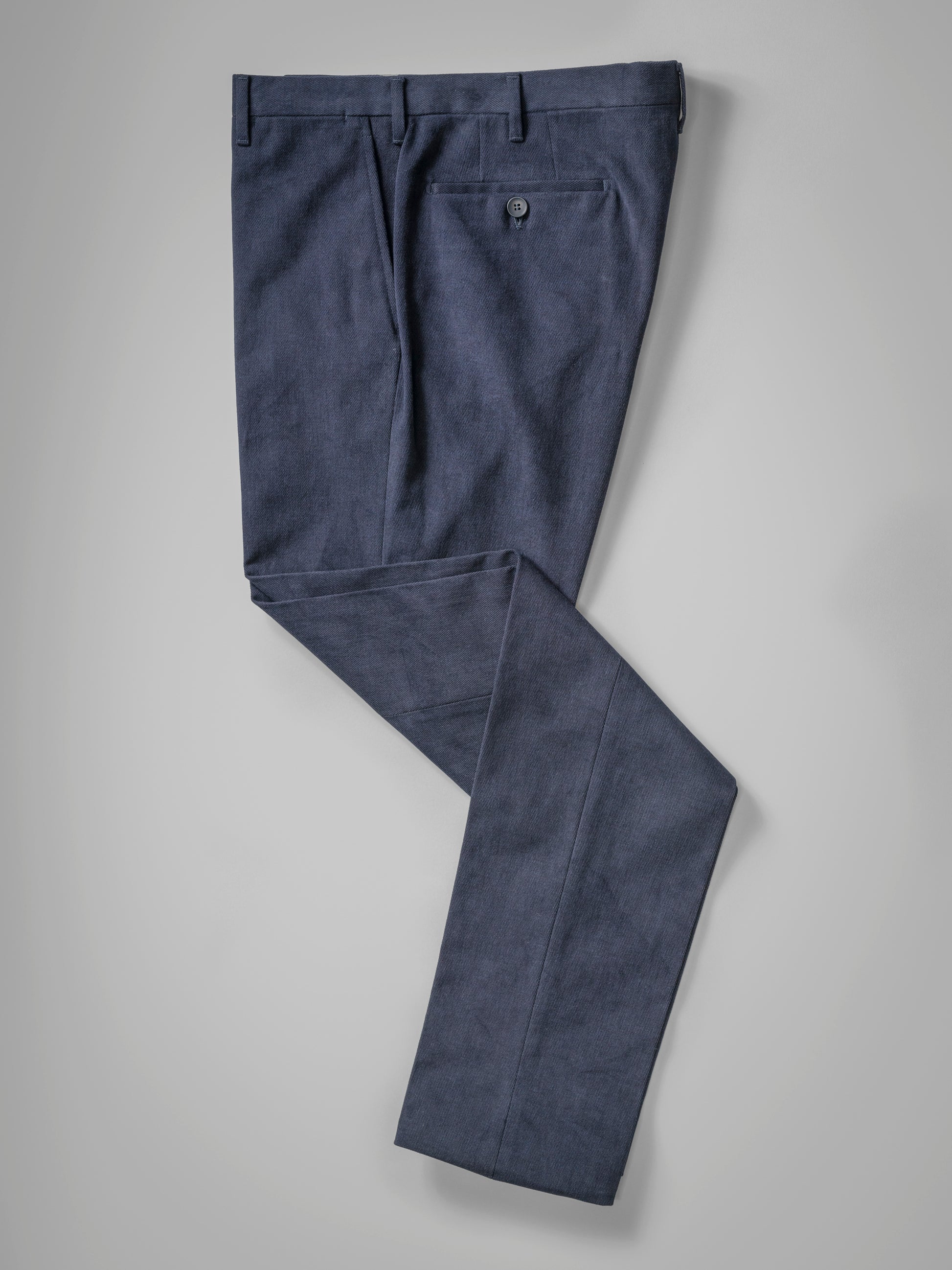 Pantaloni in cotone blu scuro dalla vestibilità regolare