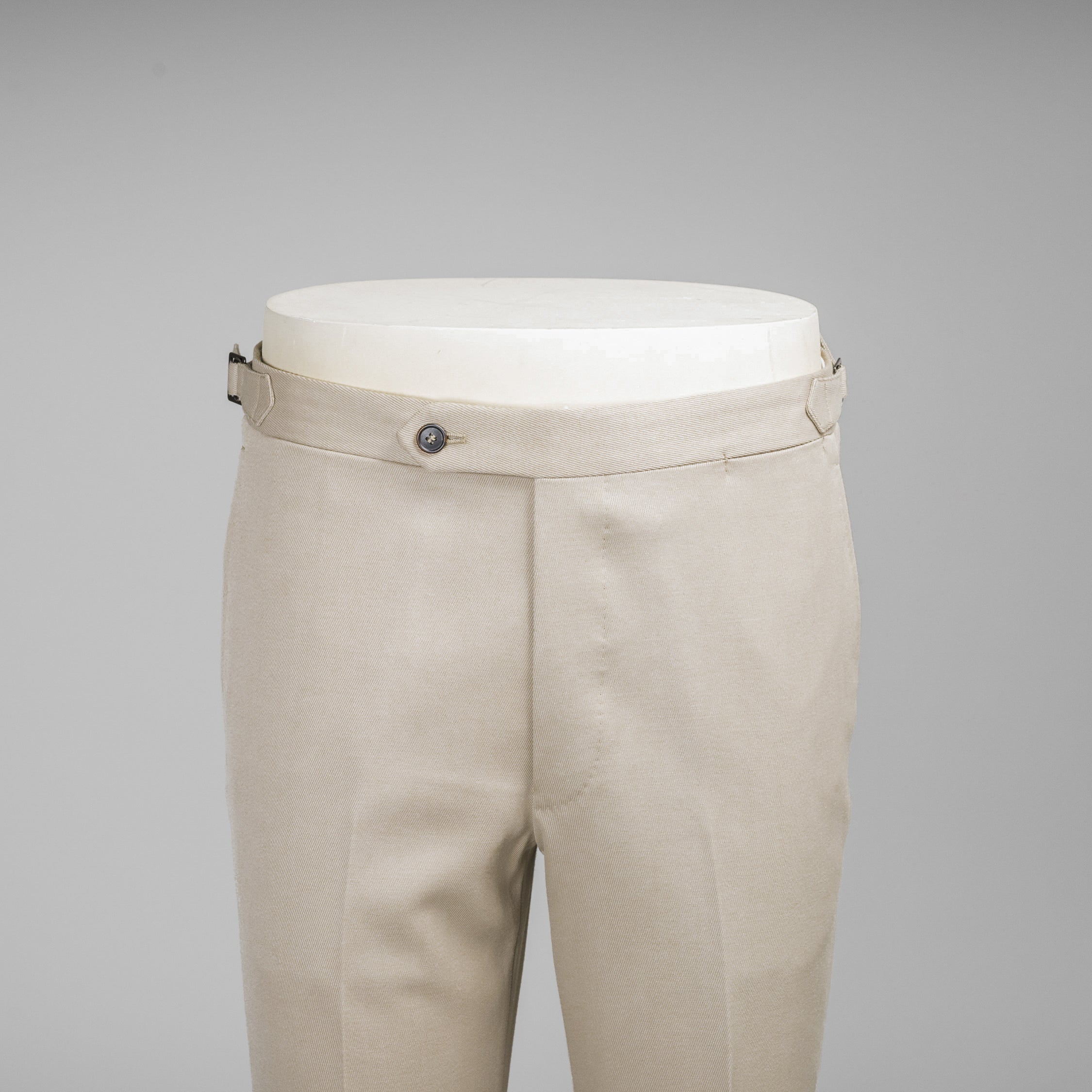 Pantaloni in twill di lana cavalleria regular fit beige chiaro