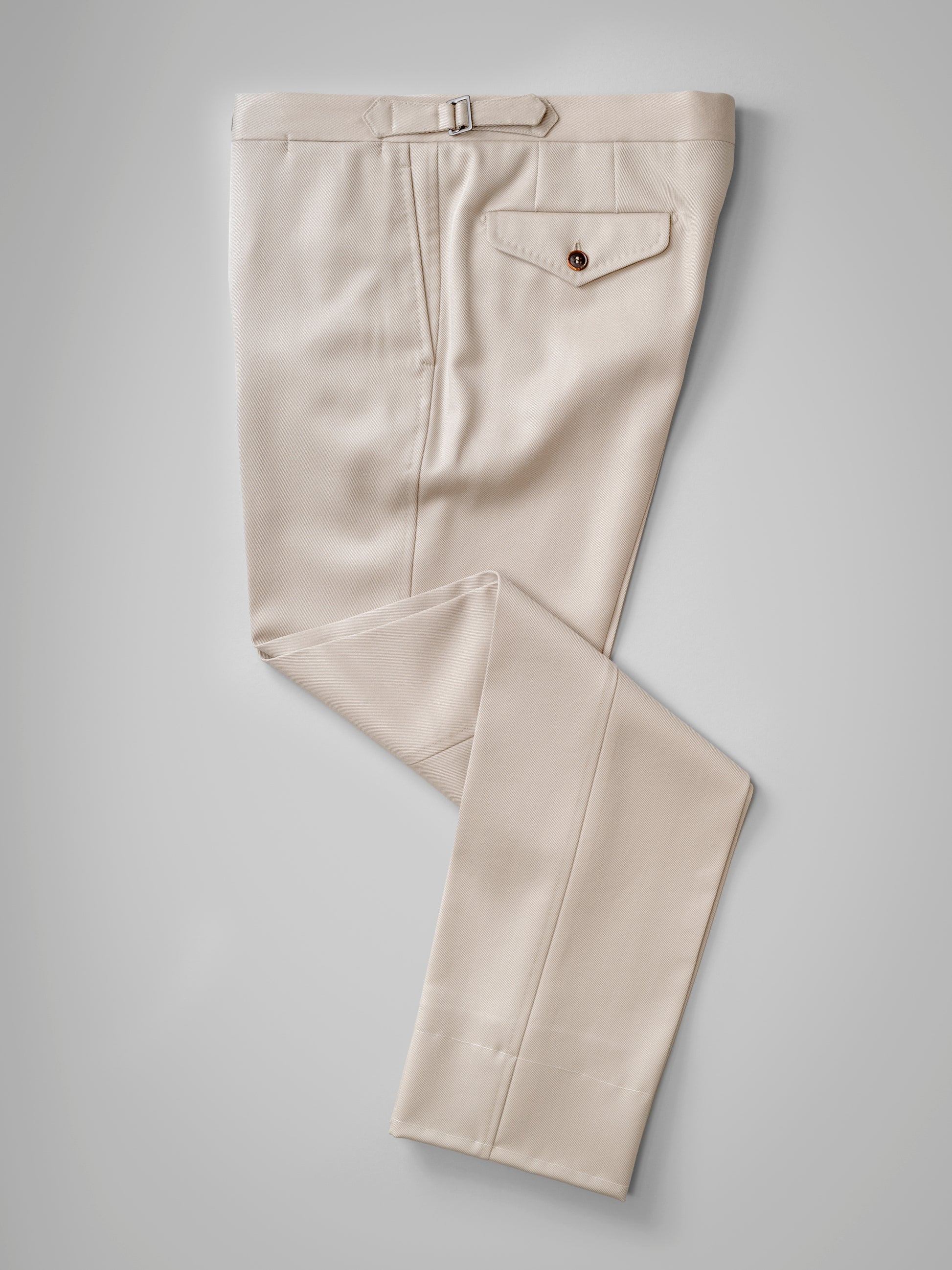 Pantaloni in twill di lana cavalleria regular fit beige chiaro