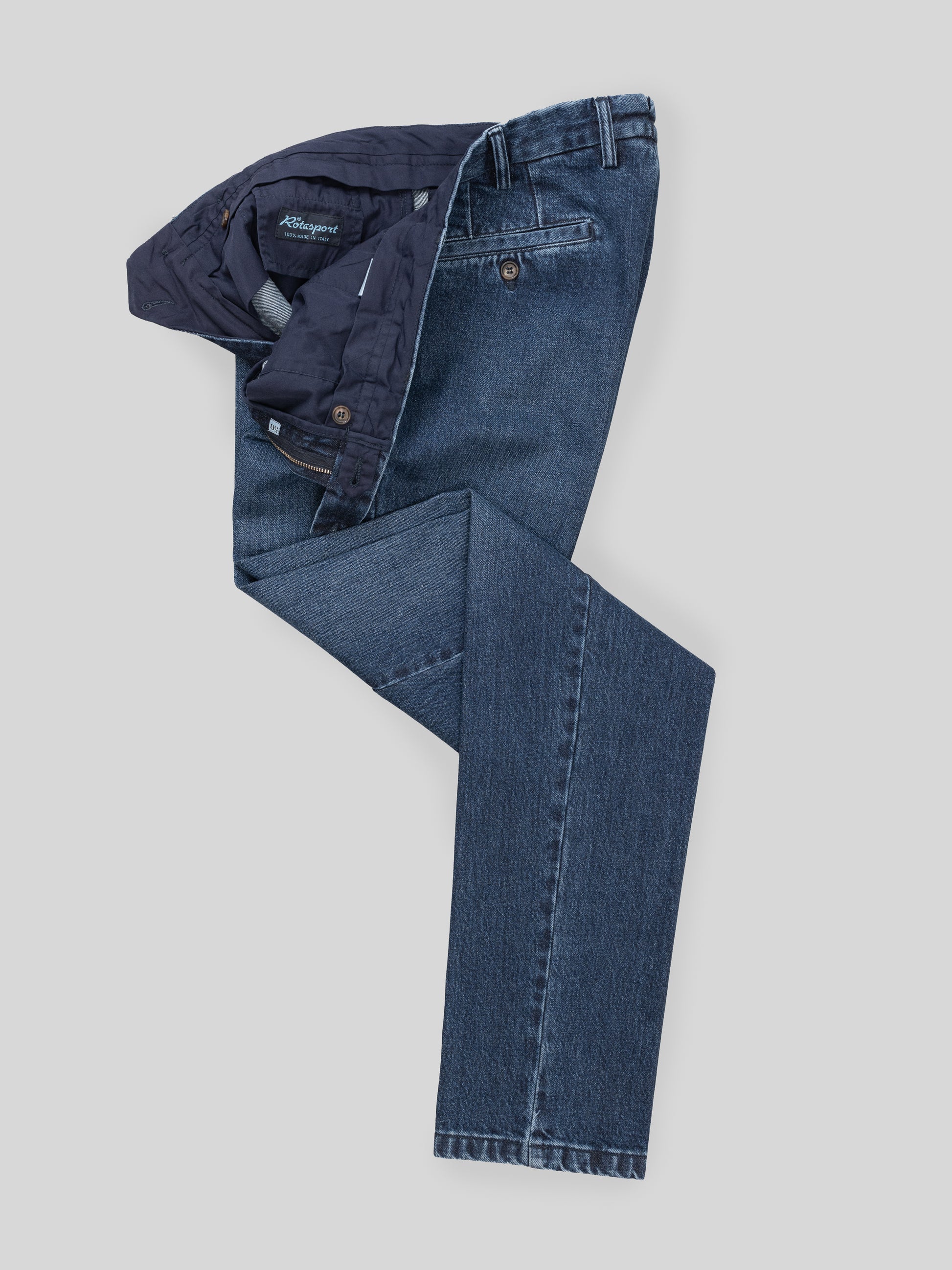 Pantaloni sportivi in cotone denim blu