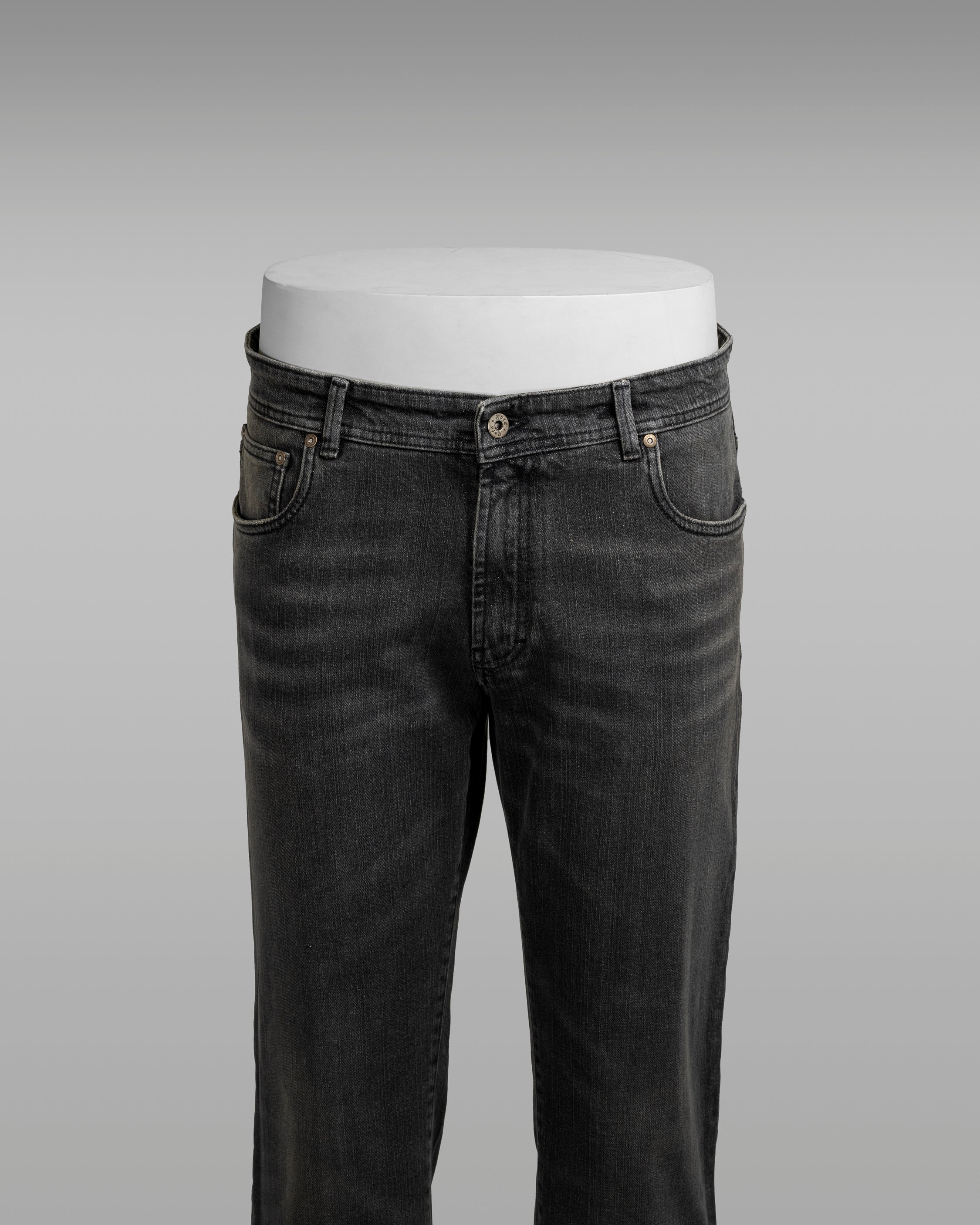 Pantaloni in cotone denim grigio con 5 tasche