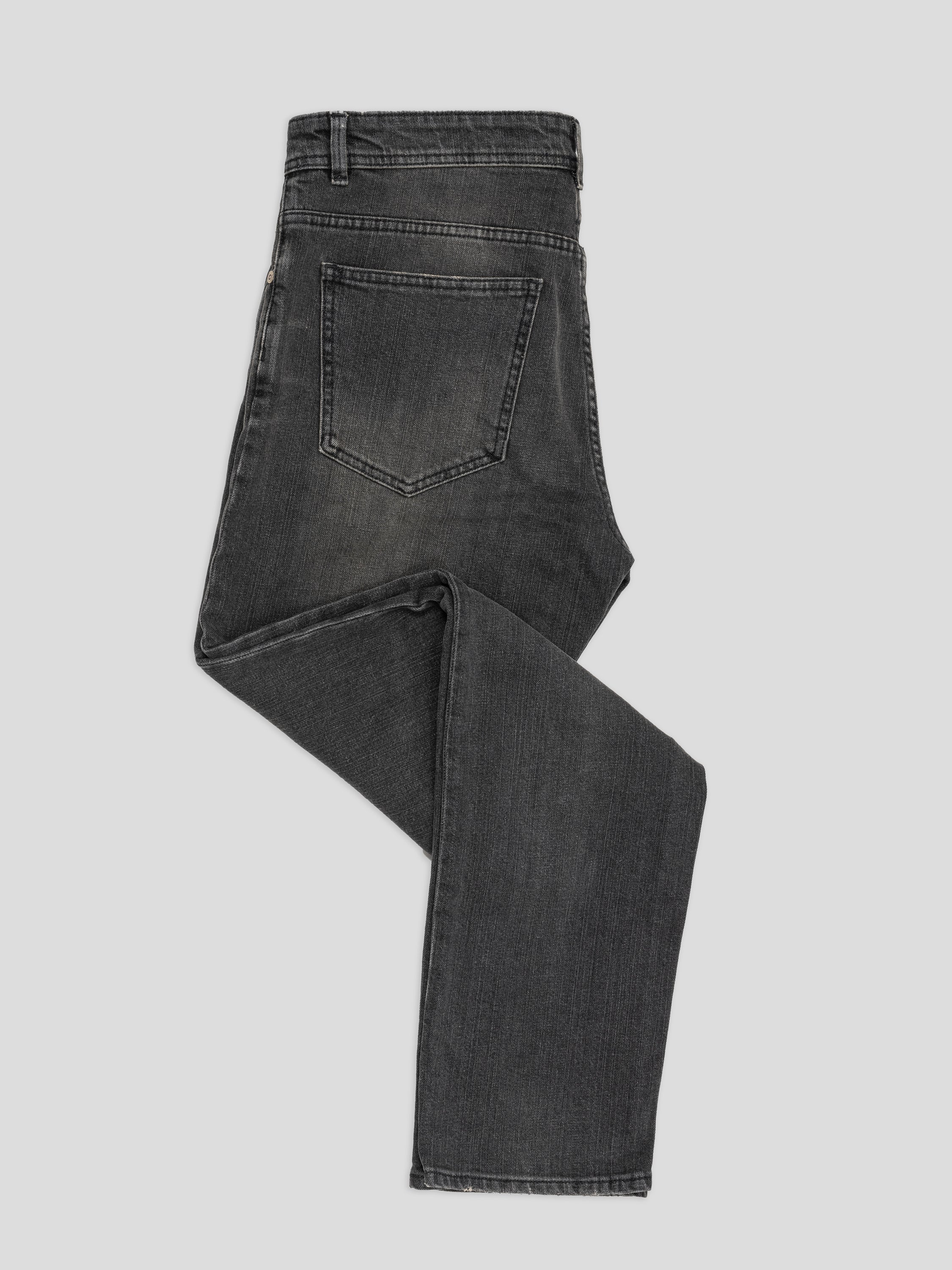 Pantaloni in cotone denim grigio con 5 tasche