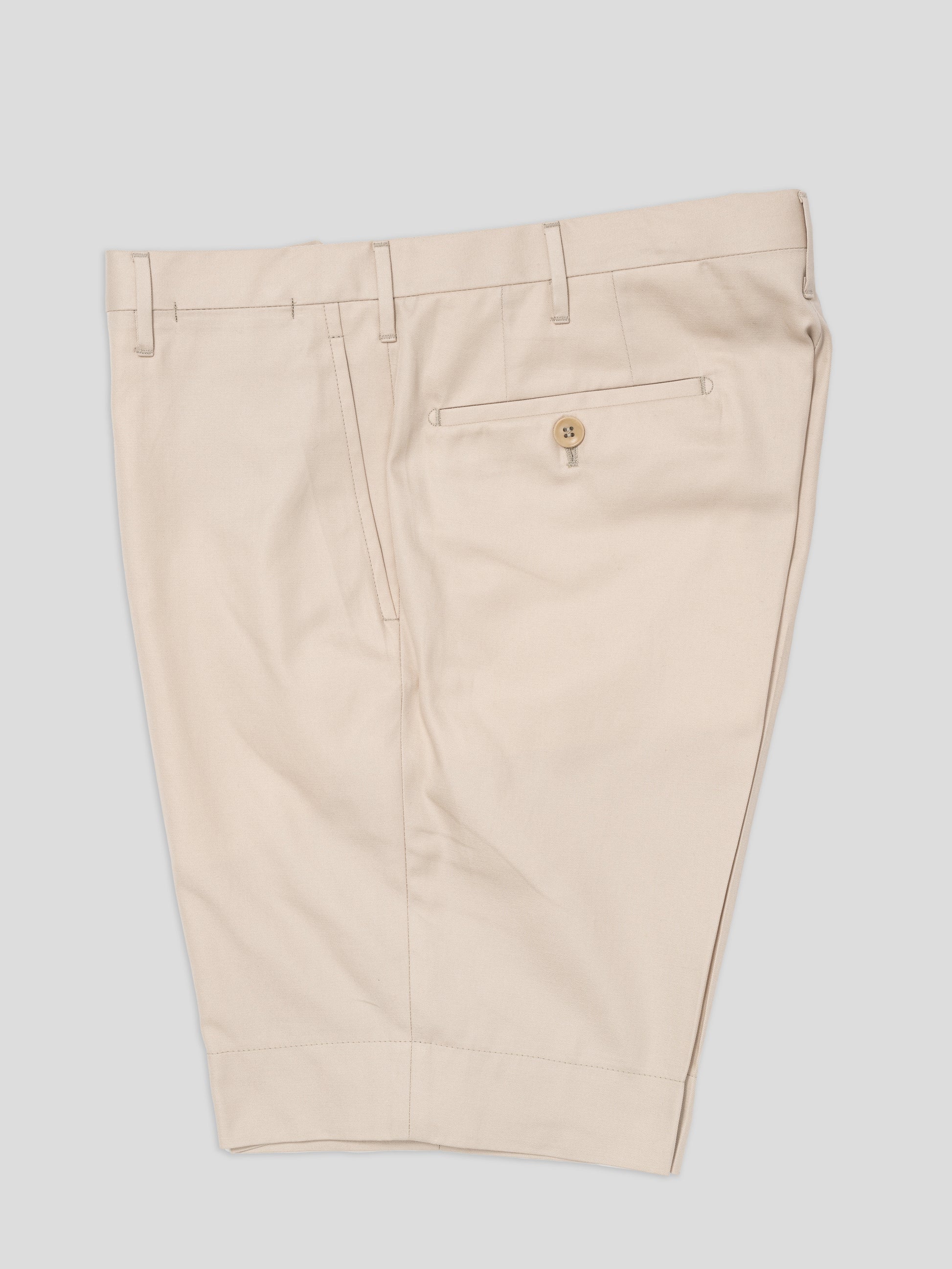 Pantaloni bermuda in cotone supima beige chiaro, vestibilità regolare