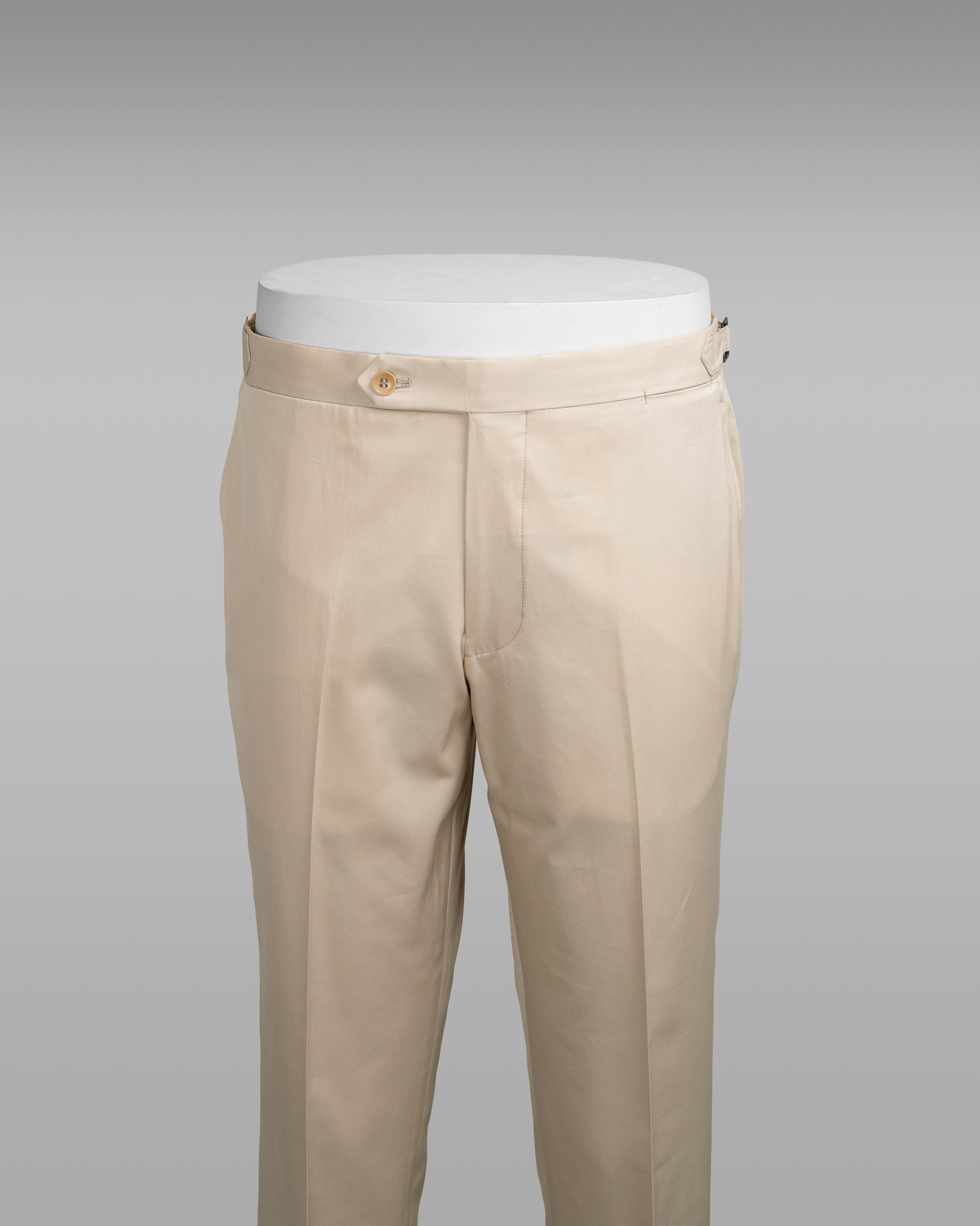 Pantaloni in cotone supima beige chiaro, vestibilità regolare