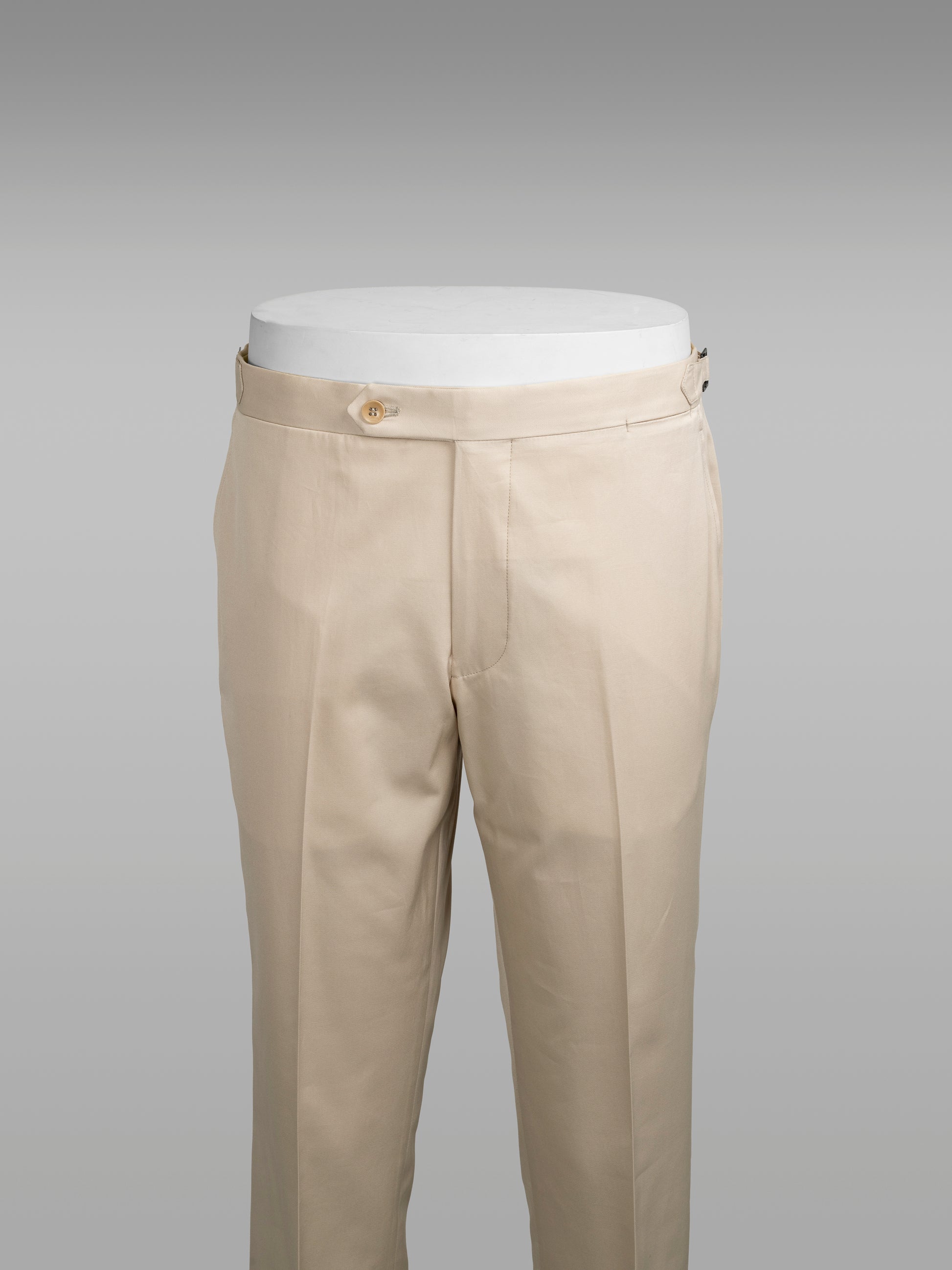 Pantaloni in cotone supima beige chiaro, vestibilità regolare