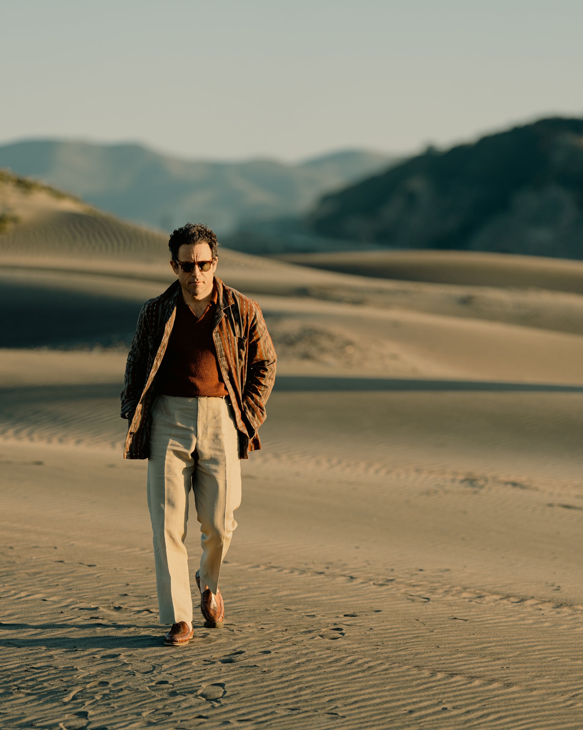 Pantaloni Roma in lino beige chiaro