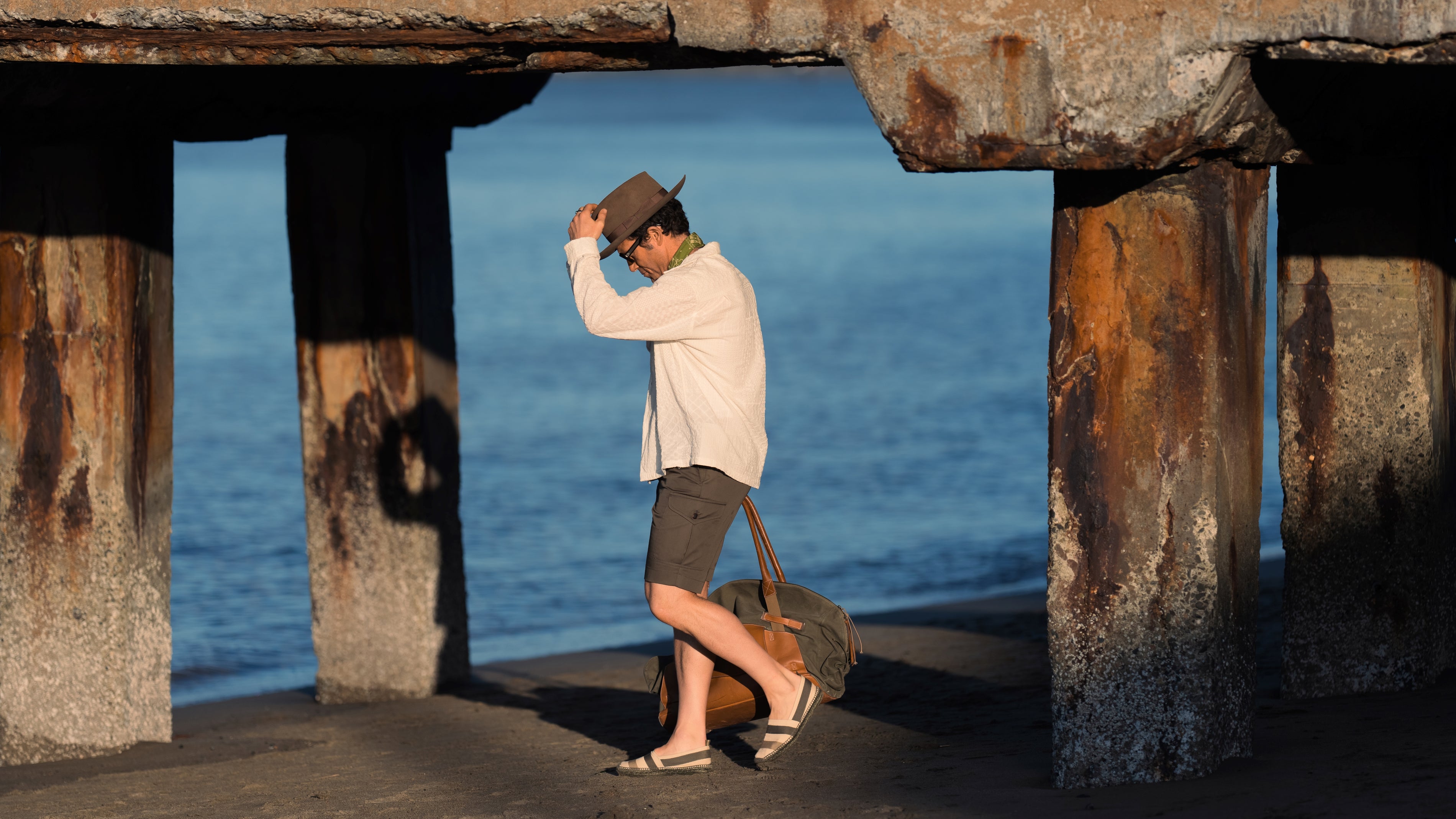 Green cotton bermuda cargo