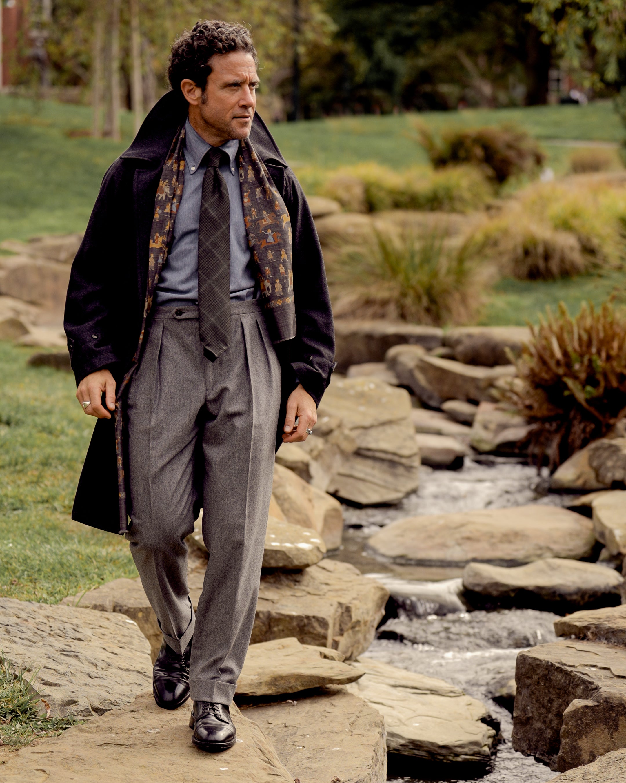 New York flannel wool trousers