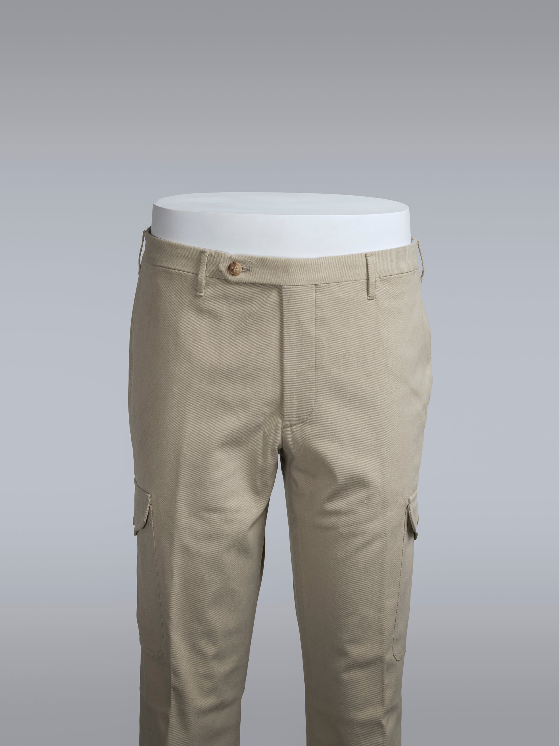 Tasche cargo in cotone elastan beige chiaro