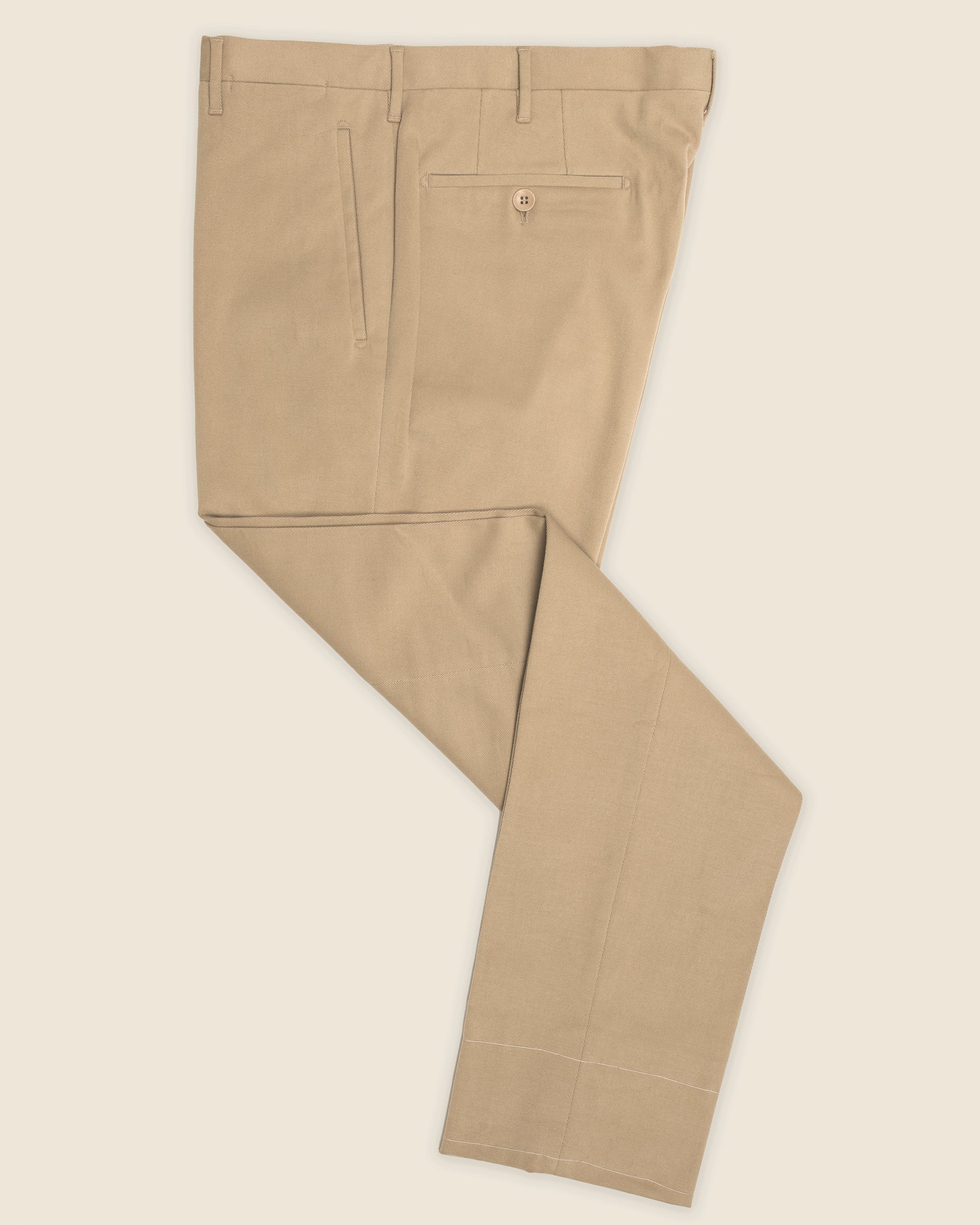 Beige cotton elastan trousers