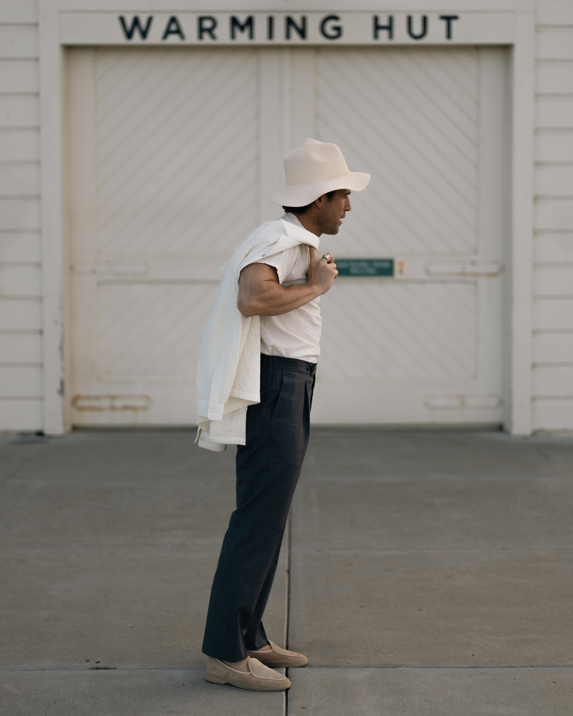 Pantaloni Easy - pantaloni in lana con cintura elastica e 1 pinces