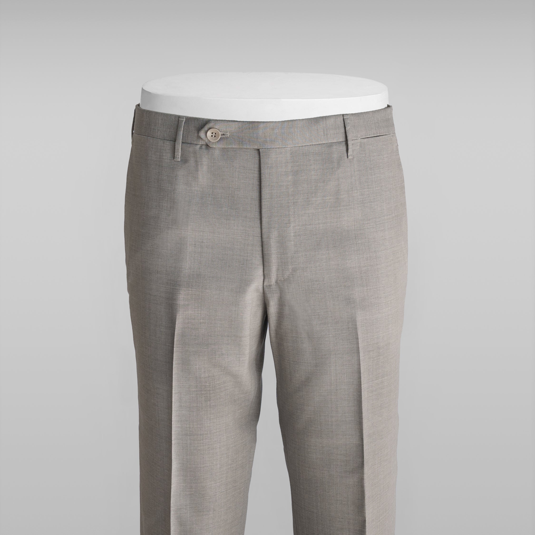 Pantaloni in lana beige chiaro dalla vestibilità regolare