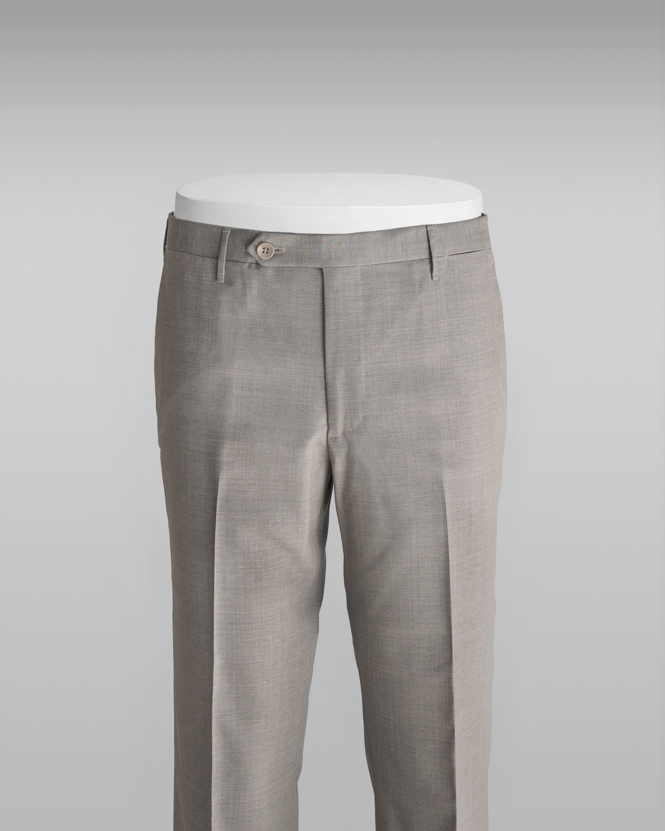 Light beige pair of regular fit wool trousers