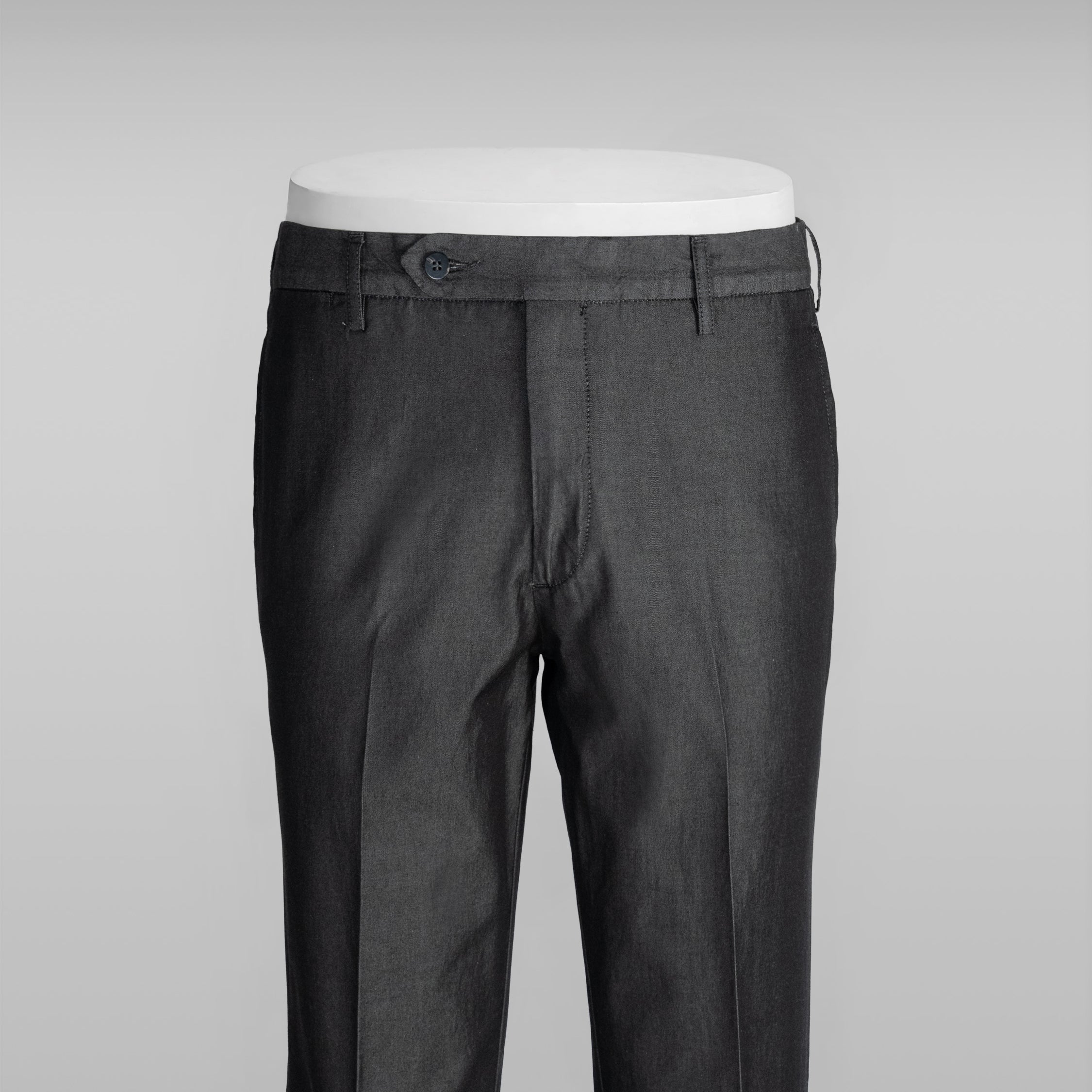 Black chambray denim sport trousers
