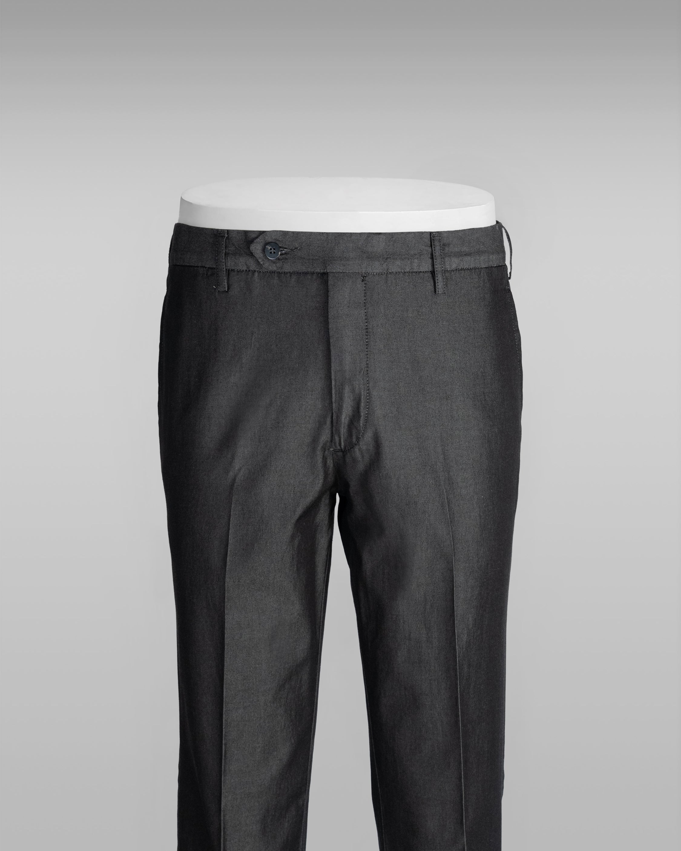 Black chambray denim sport trousers