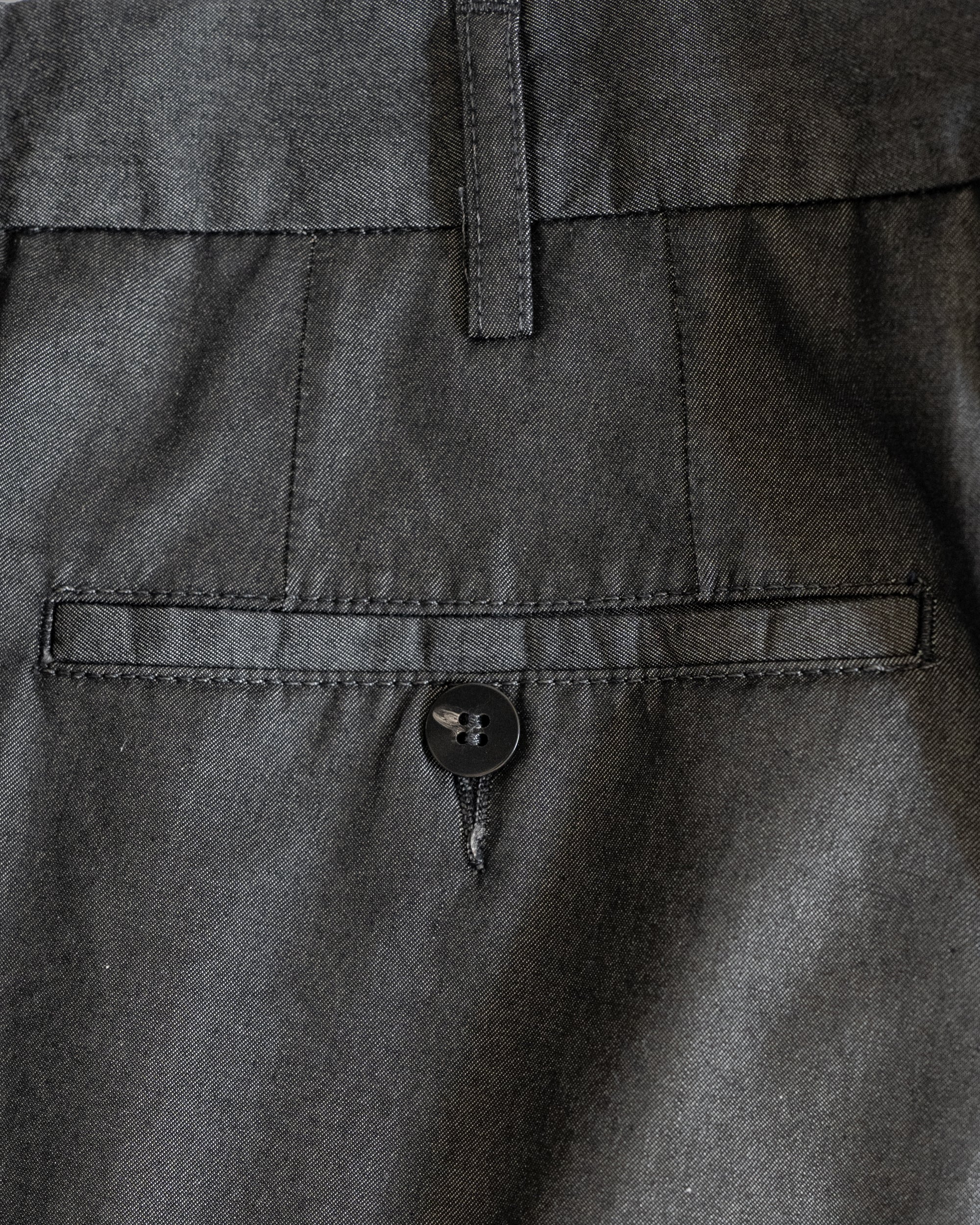 Black chambray denim sport trousers