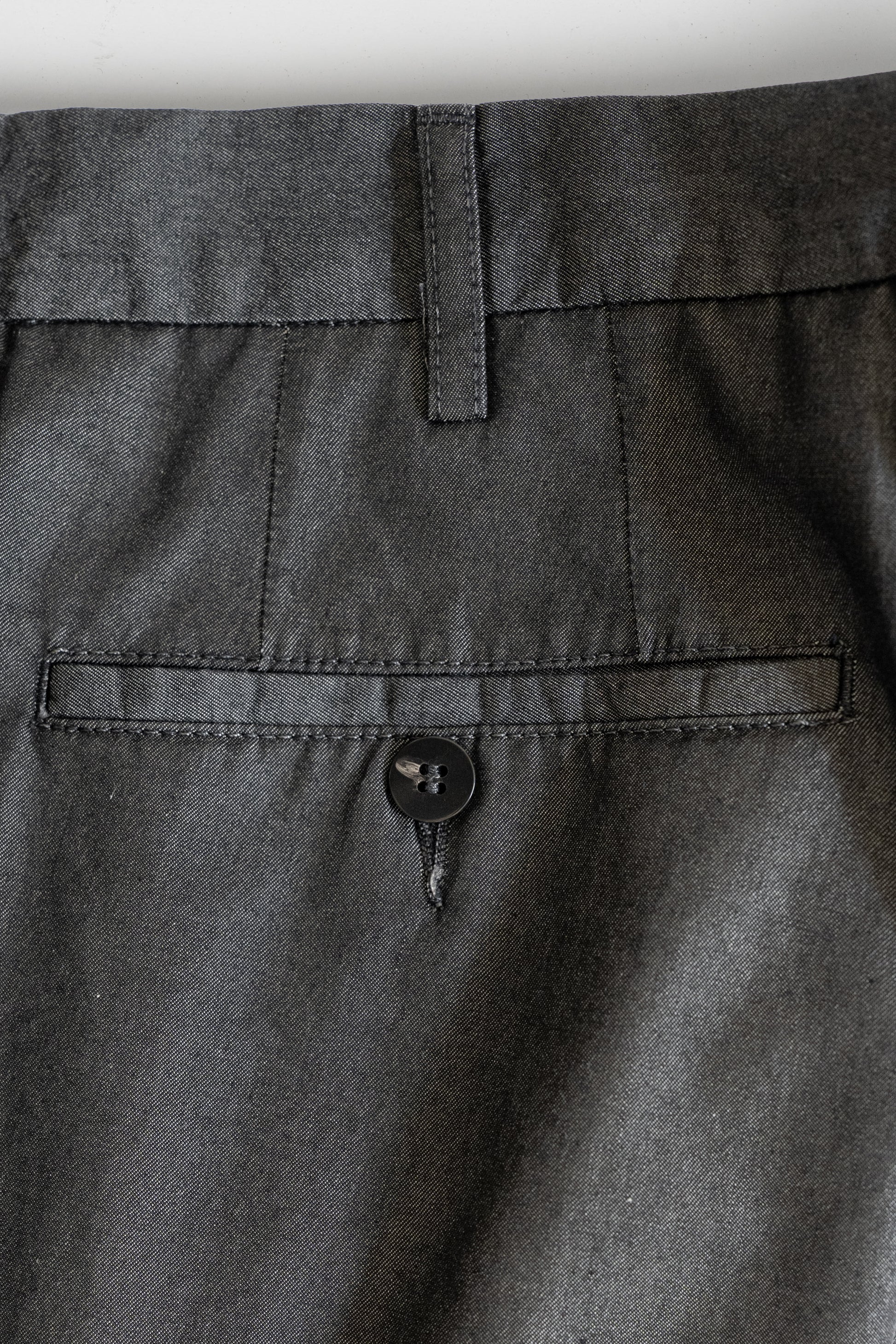 Black chambray denim sport trousers