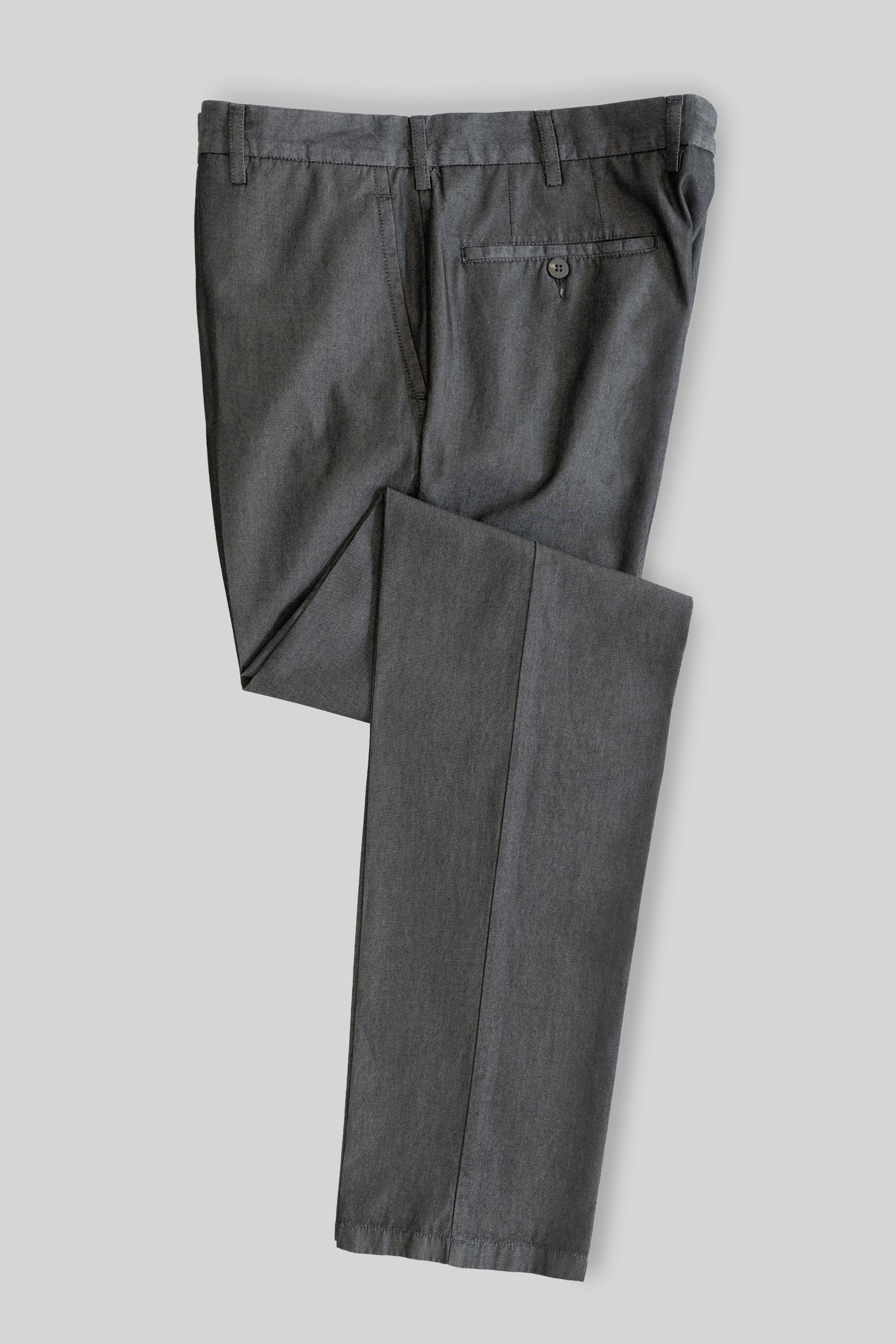 Black chambray denim sport trousers