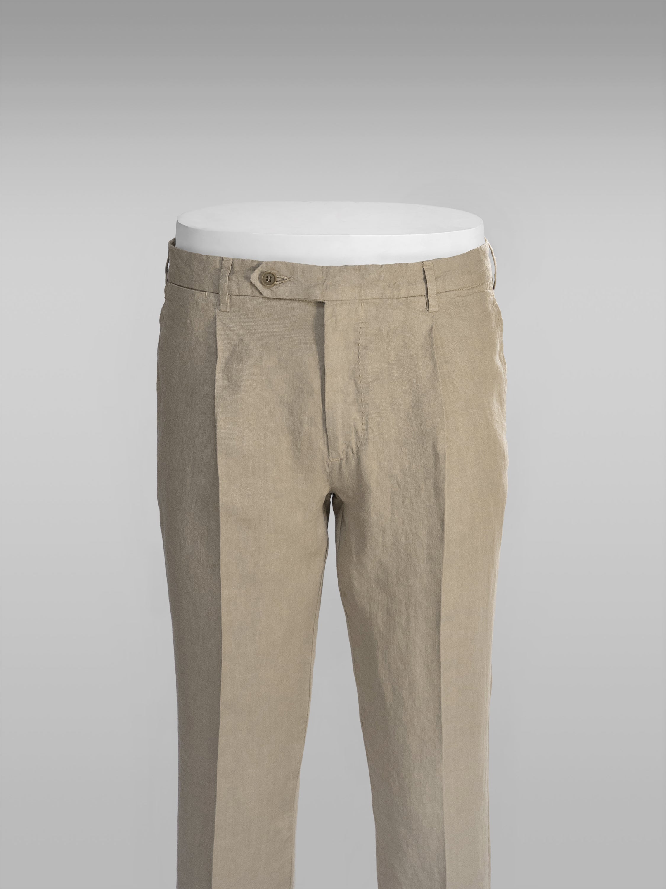 亀井 　Rota brown 1pleats linen pants Mens Linen Pants | Summer Trousers | 100% Made in Italy – Rota SRL