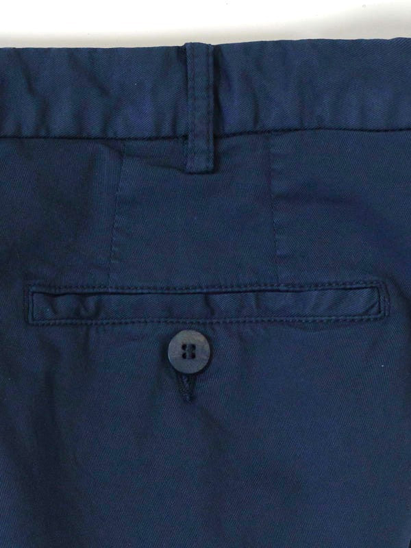 Blue cotton supima sport trousers 1 pleat