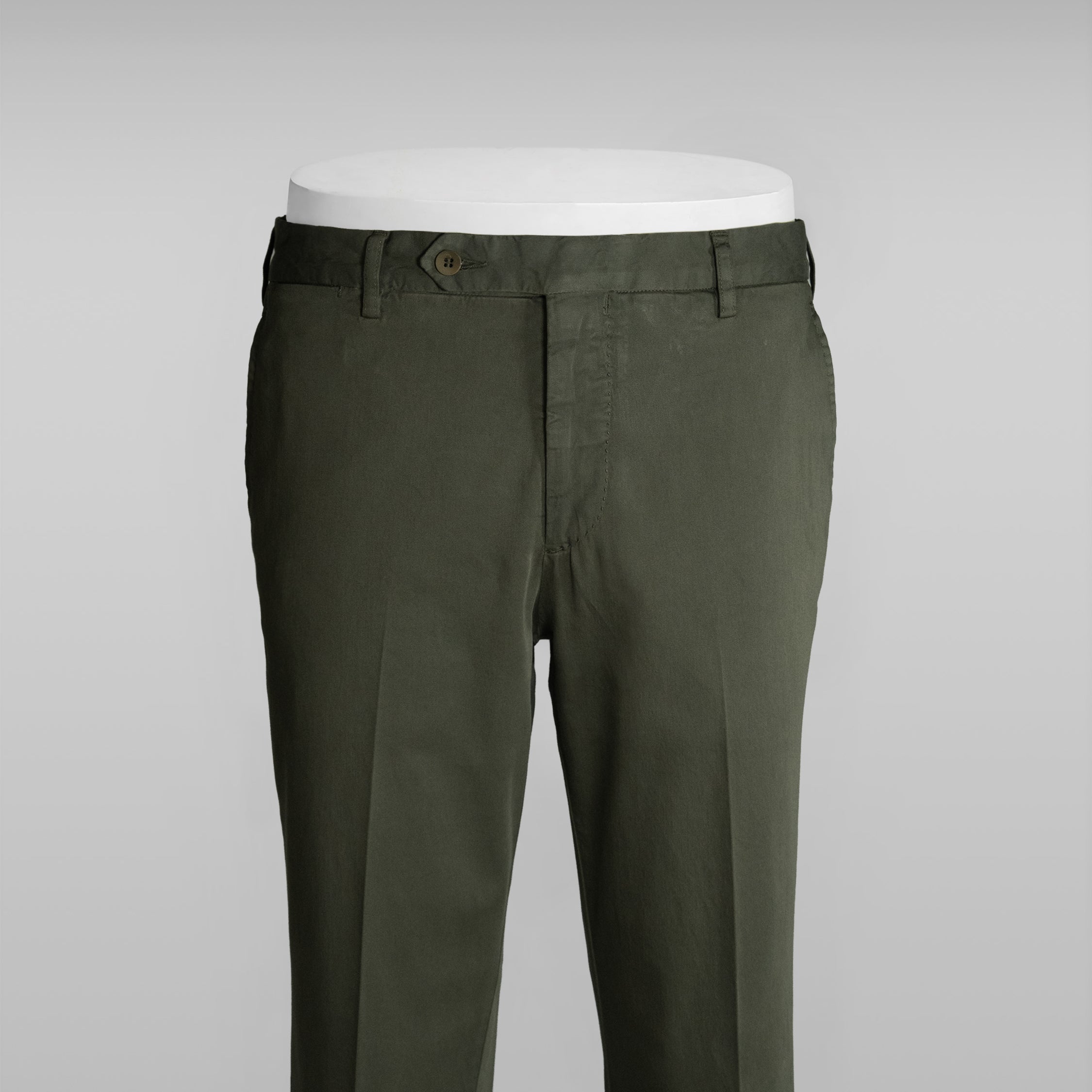 Deep green satin cotton silk sport trousers