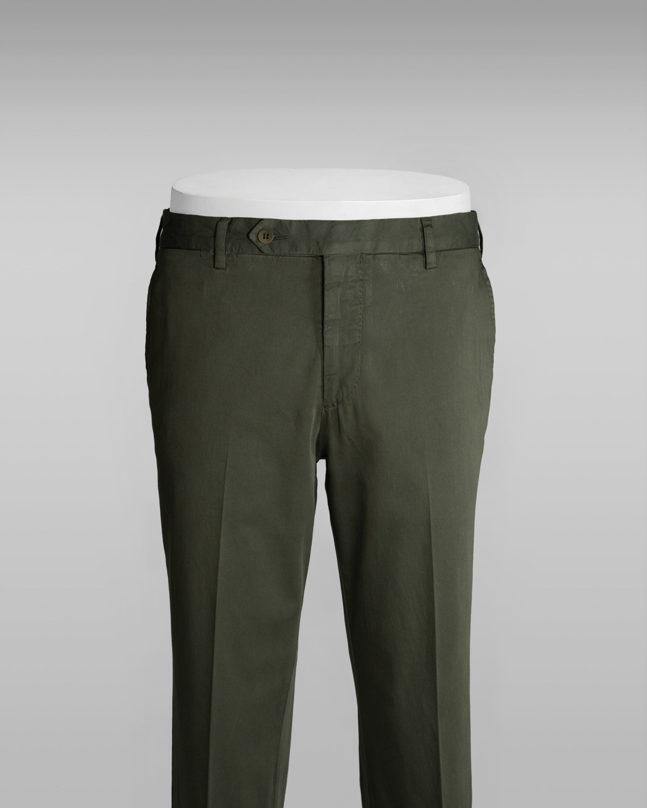 Deep green satin cotton silk sport trousers