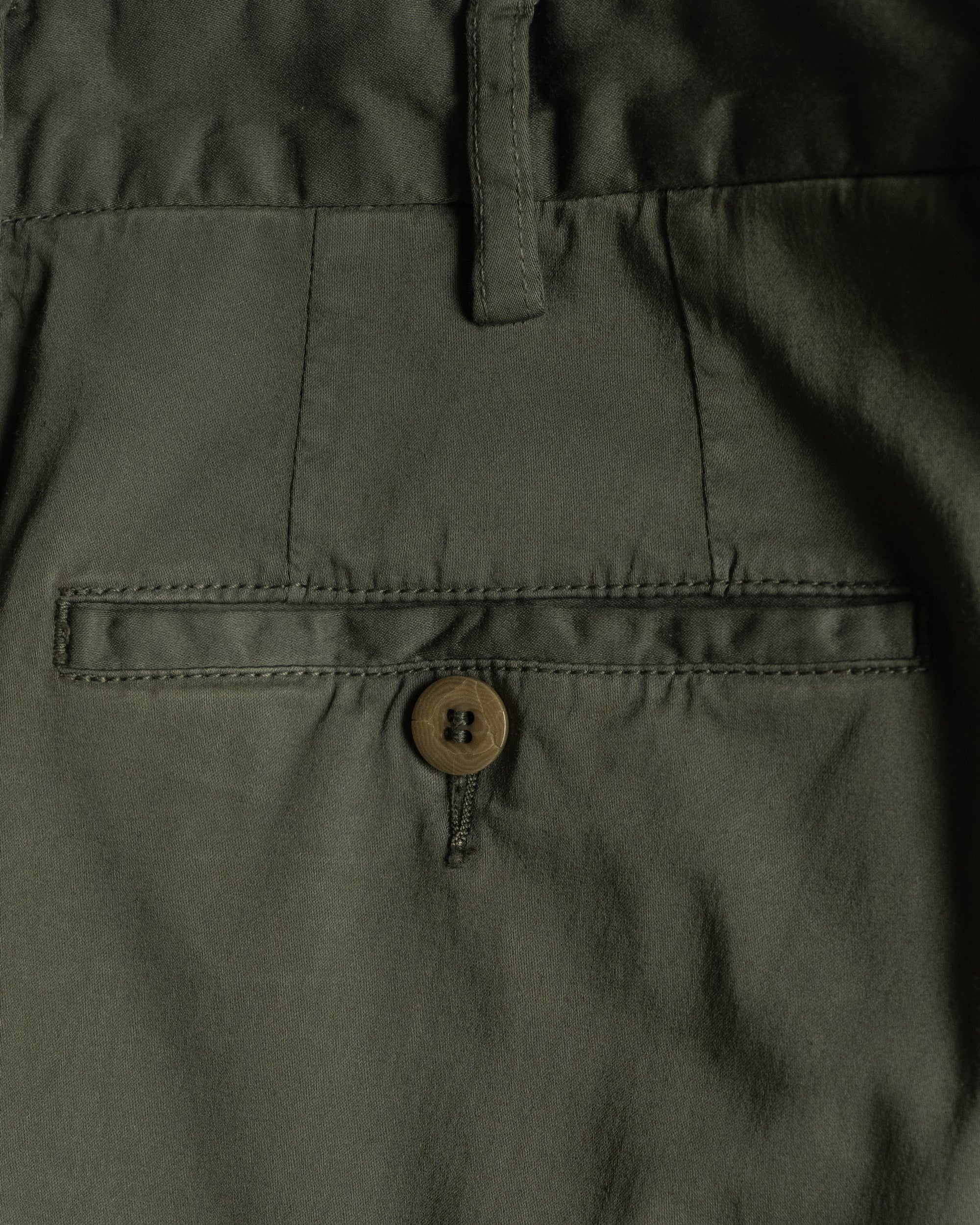 Deep green satin cotton silk sport trousers