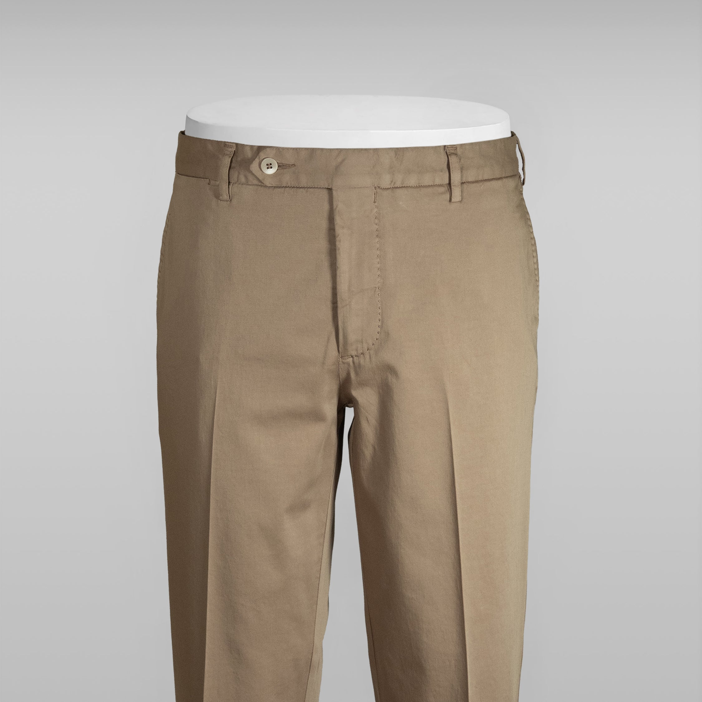 Tan satin cotton silk sport trousers