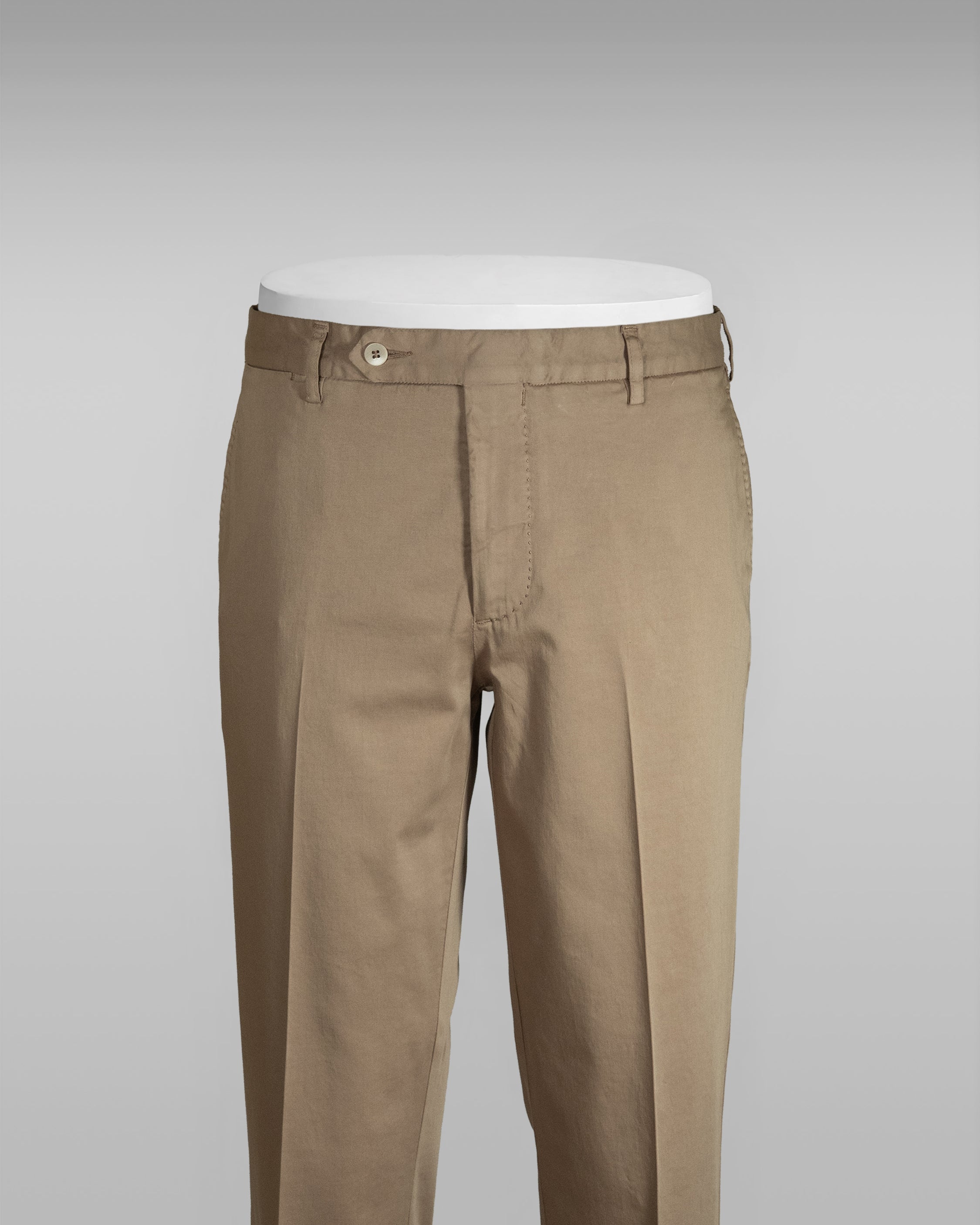 Tan satin cotton silk sport trousers
