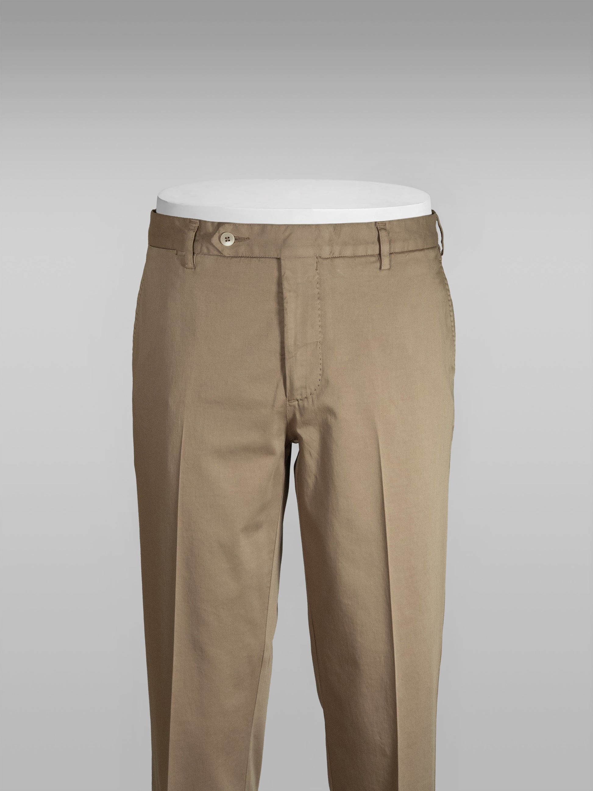 Tan satin cotton silk sport trousers