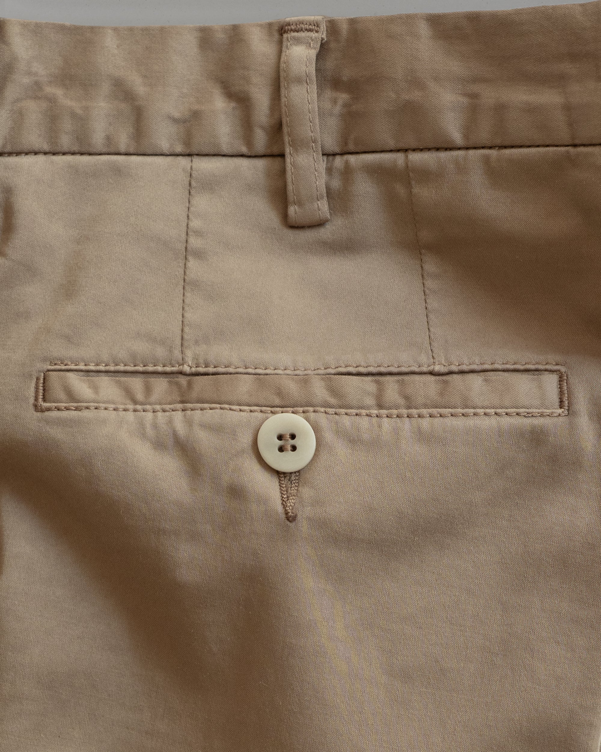 Tan satin cotton silk sport trousers