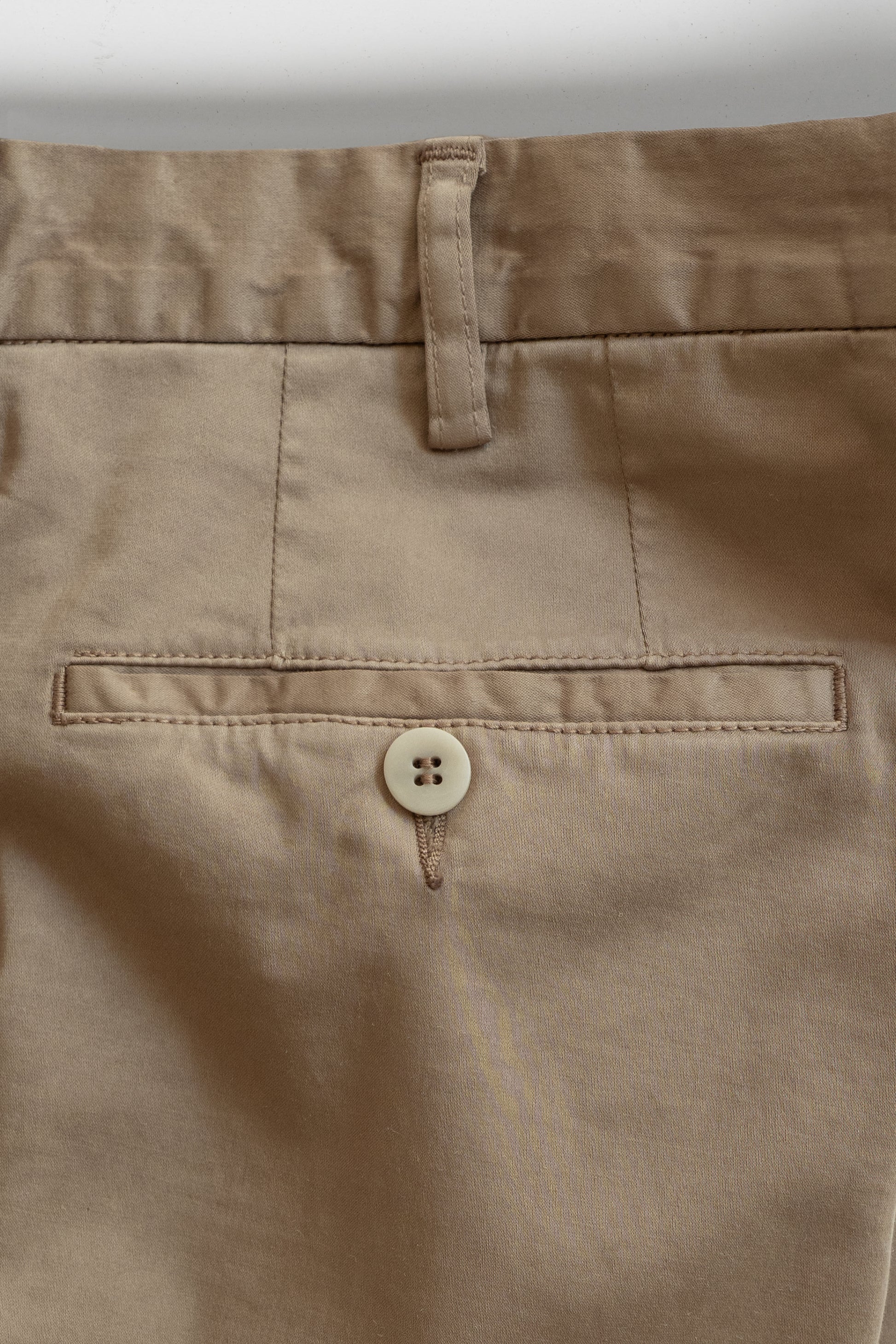 Tan satin cotton silk sport trousers