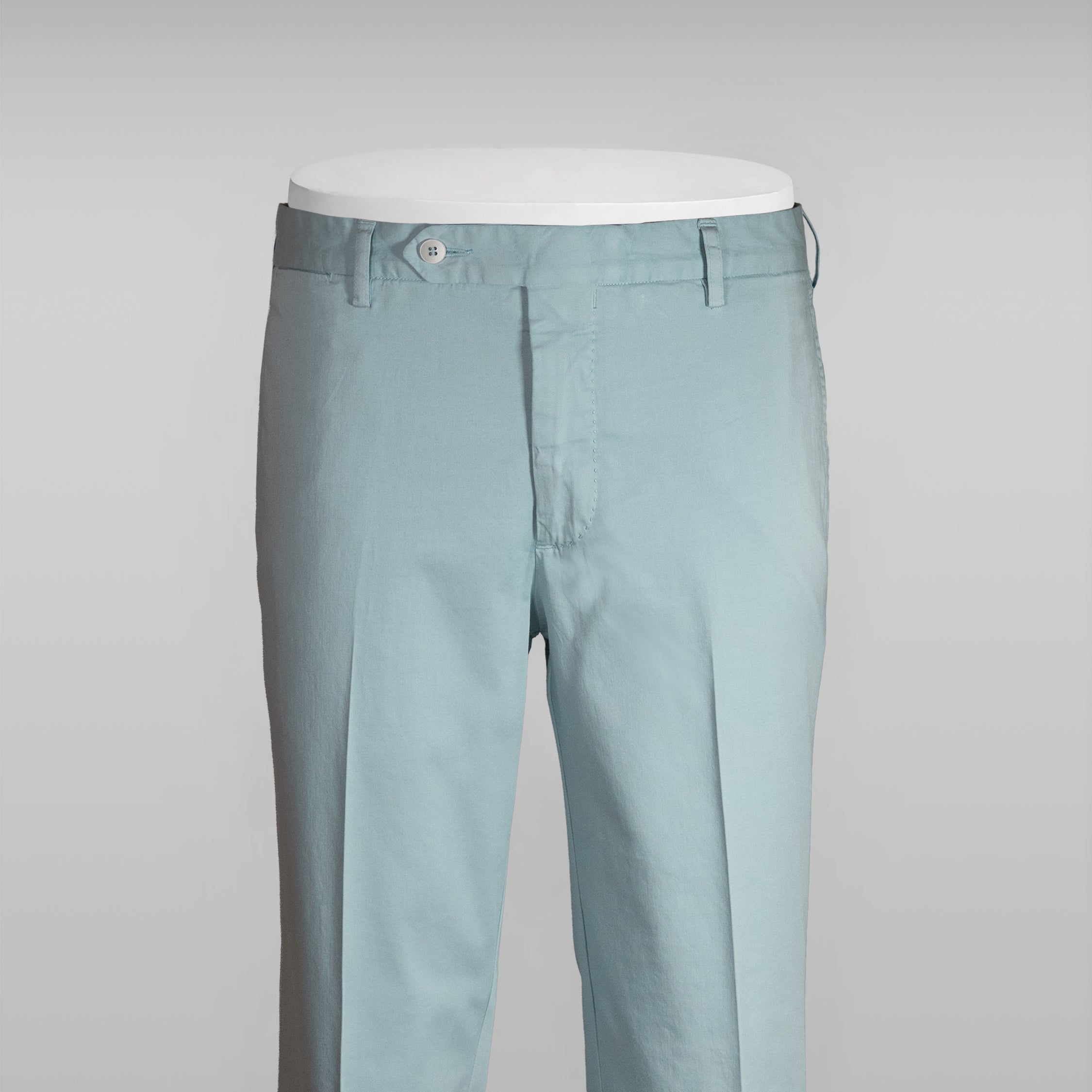 Azure satin cotton silk sport trousers