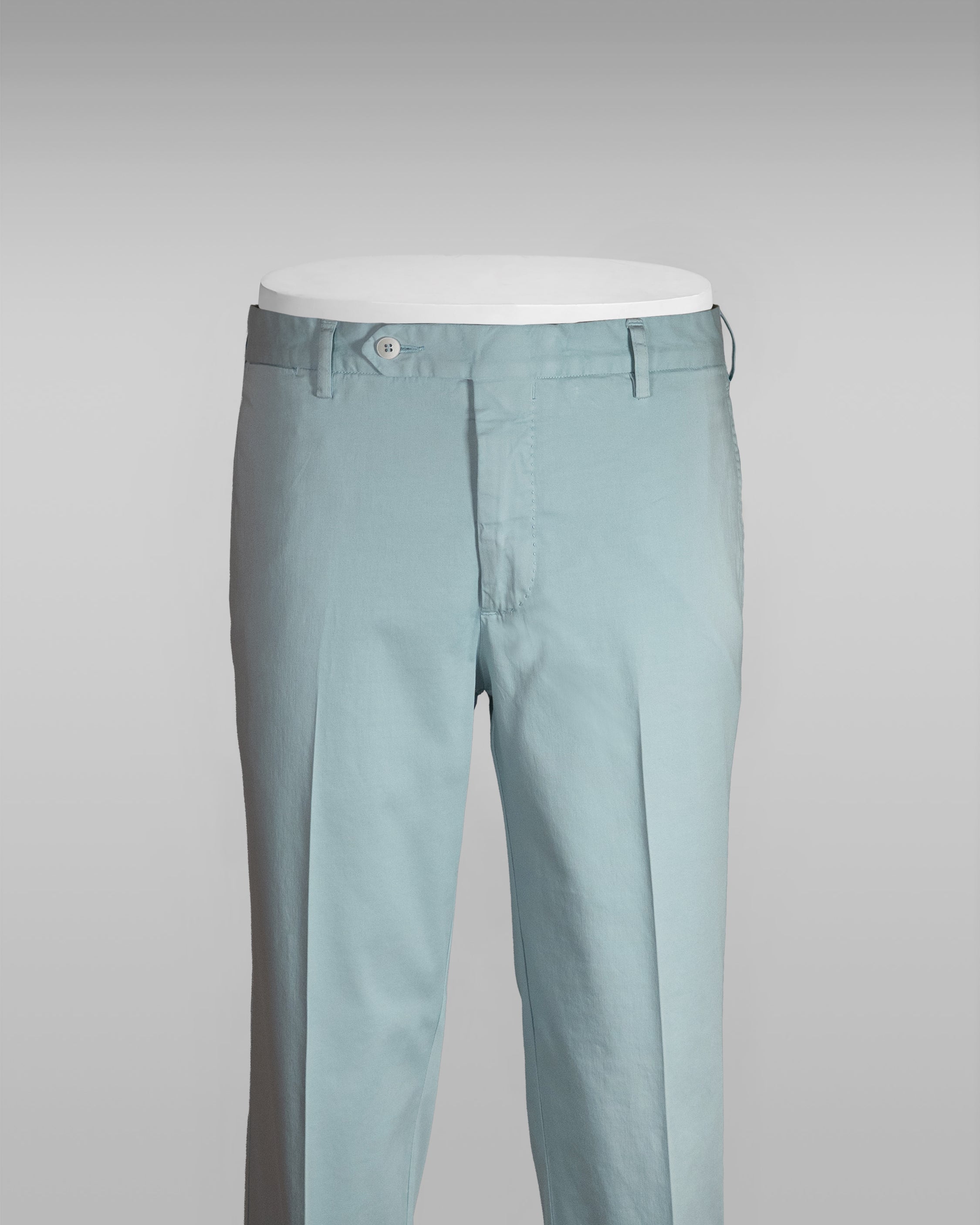 Azure satin cotton silk sport trousers