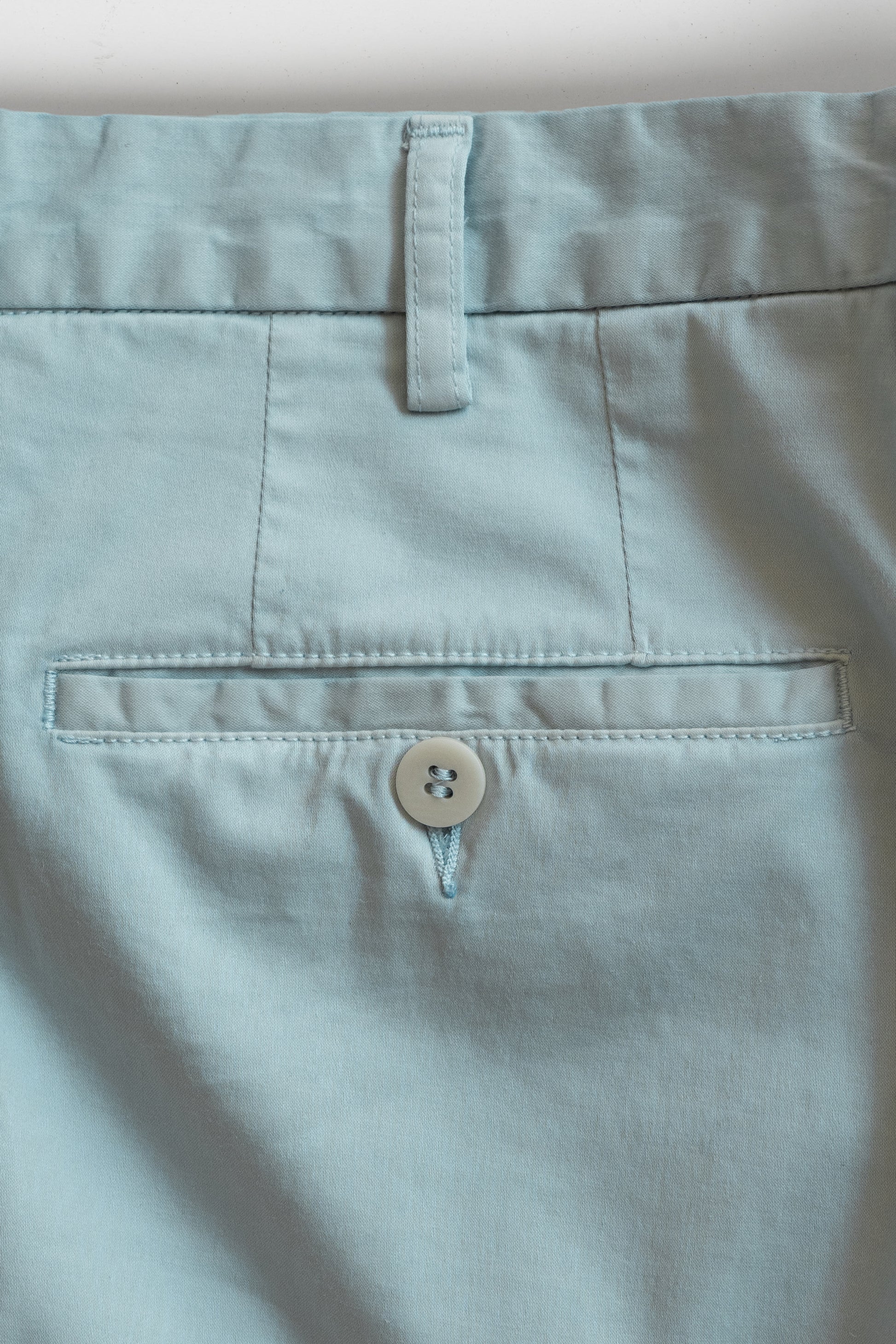 Azure satin cotton silk sport trousers