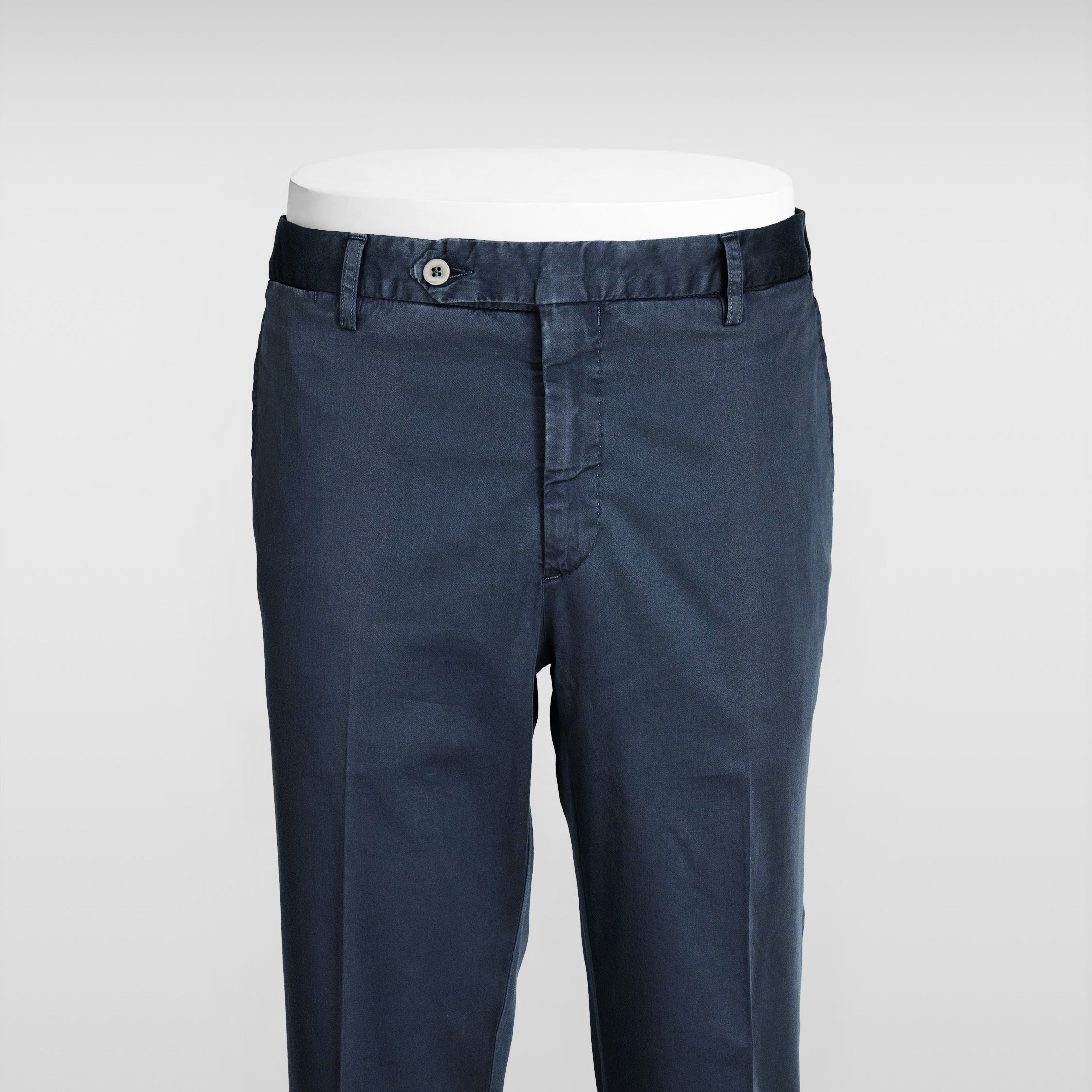 Dark blue satin cotton silk sport trousers SUMMER