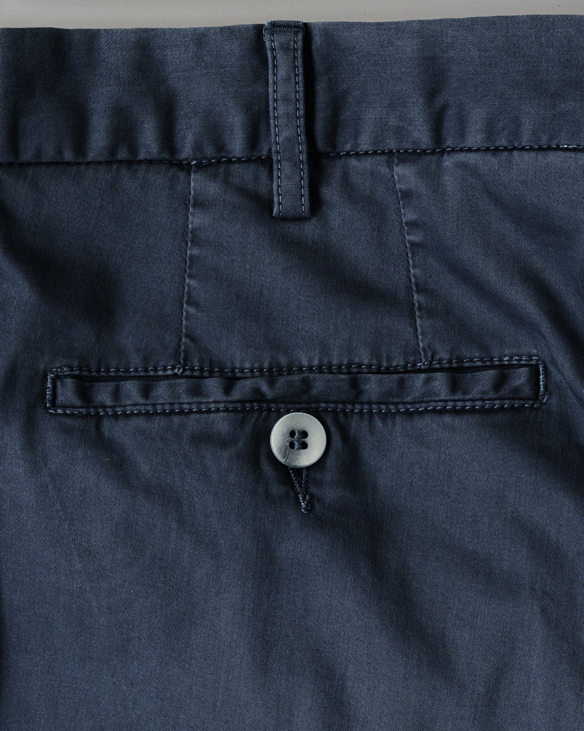 Dark blue satin cotton silk sport trousers SUMMER