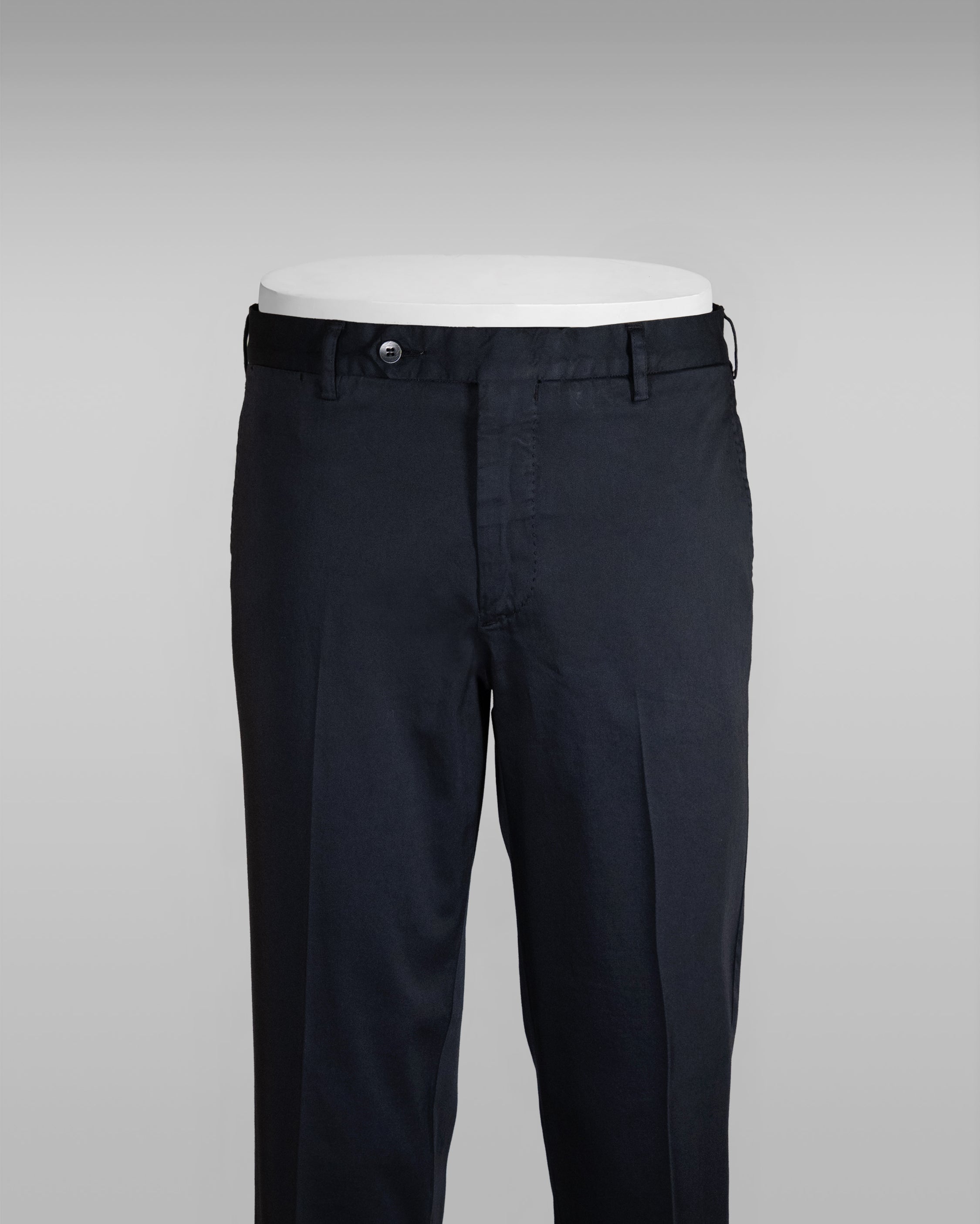 Dark blue satin cotton silk sport trousers