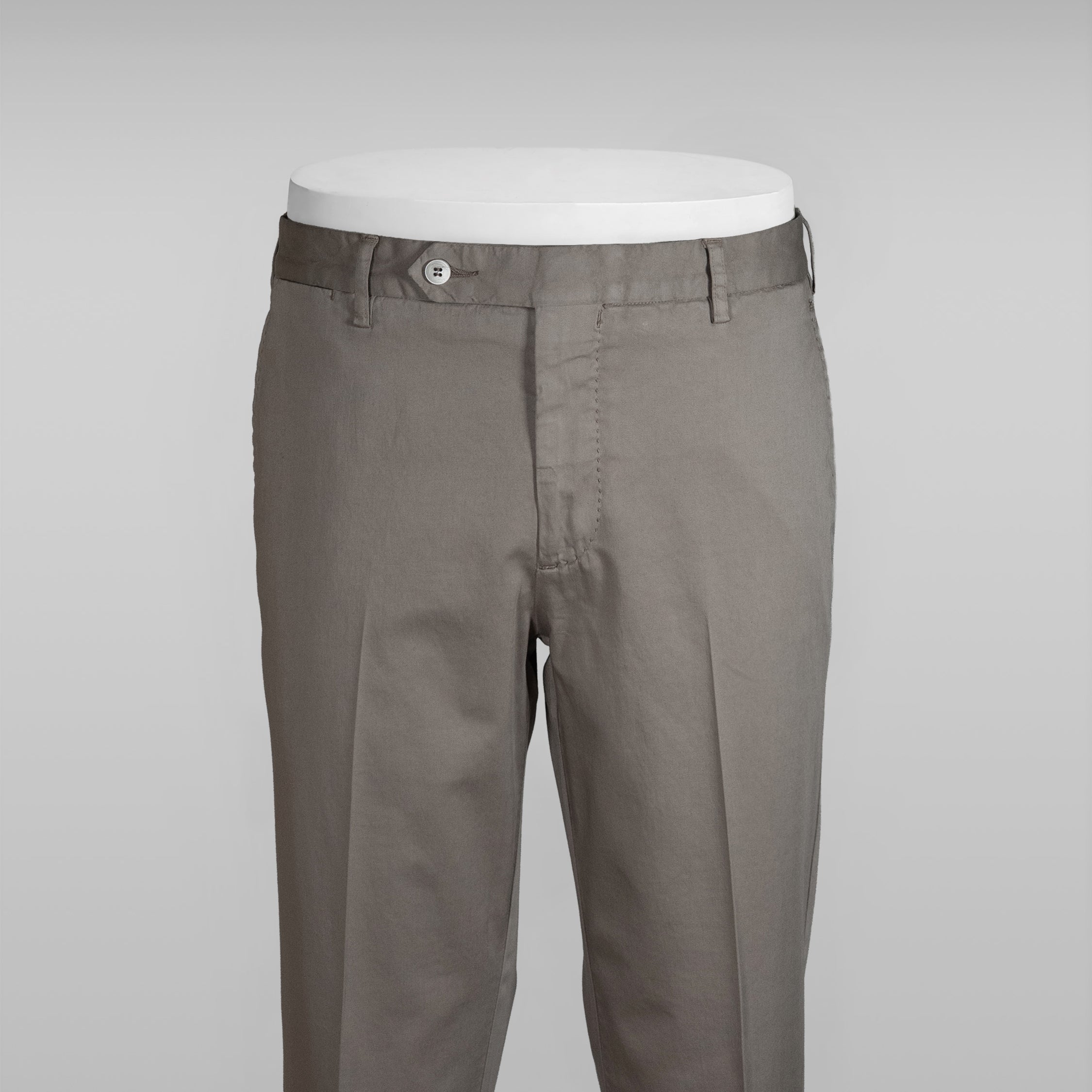 Taupe satin cotton silk sport trousers