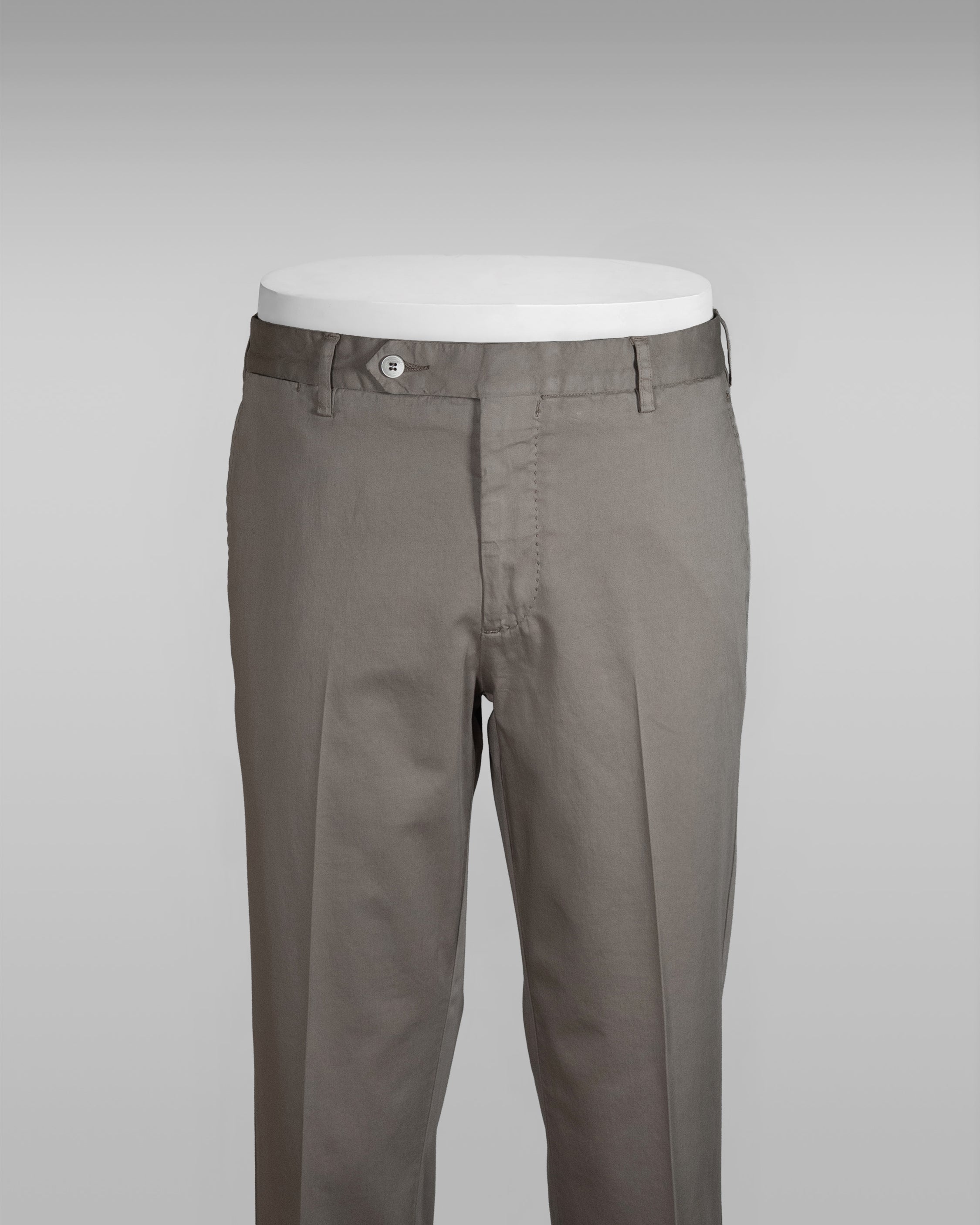 Taupe satin cotton silk sport trousers