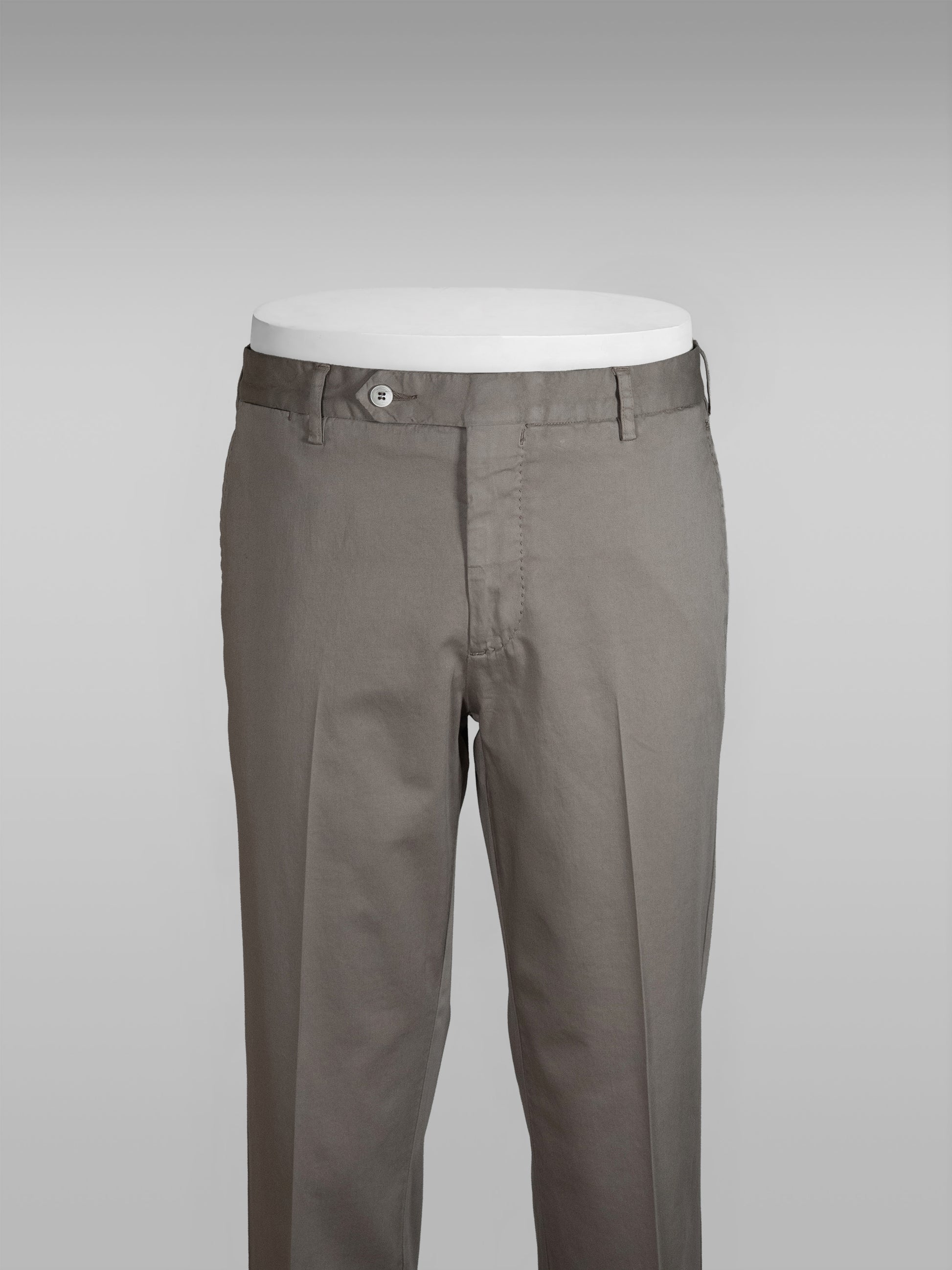 Taupe satin cotton silk sport trousers