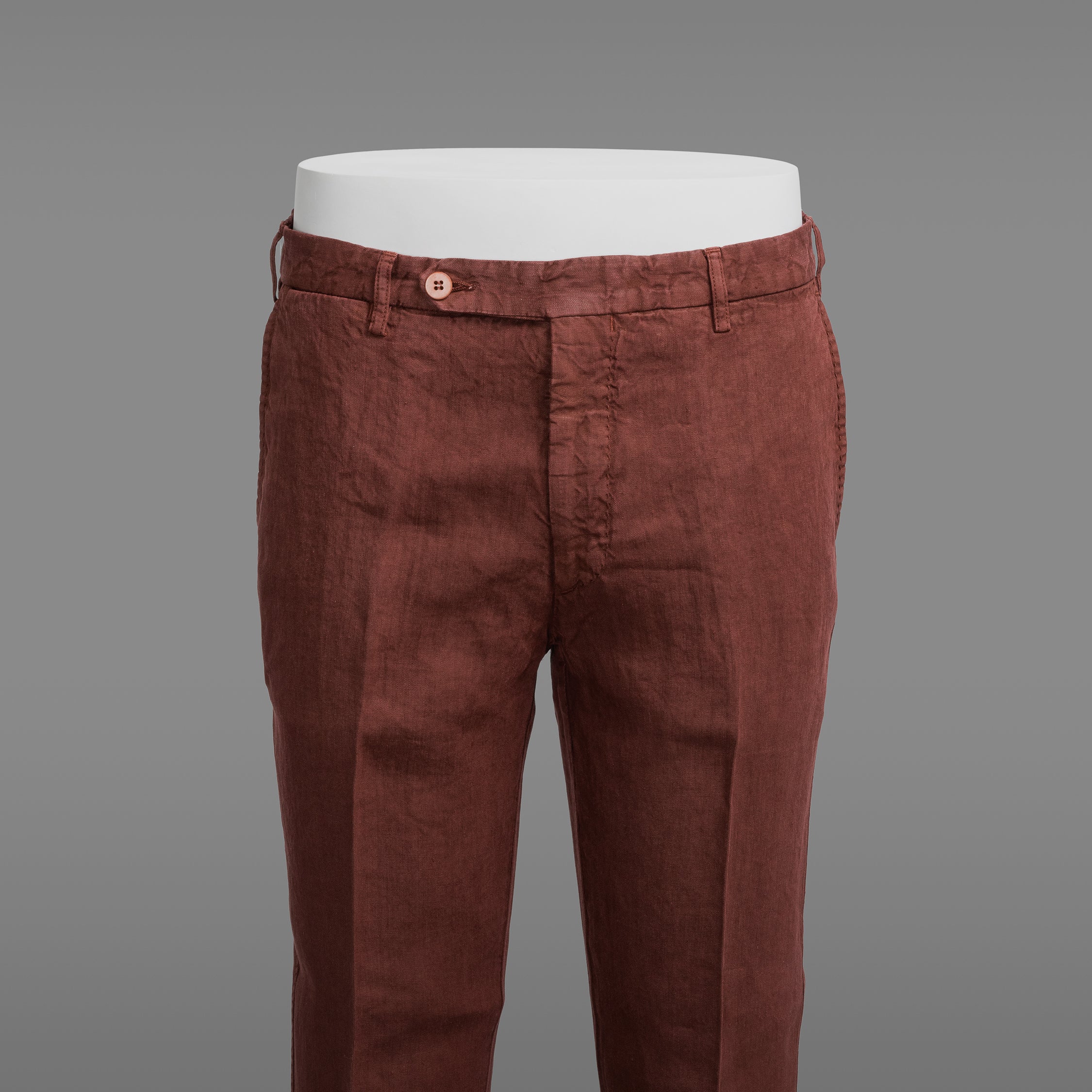 Pantaloni sportivi in lino bordeaux ESTATE