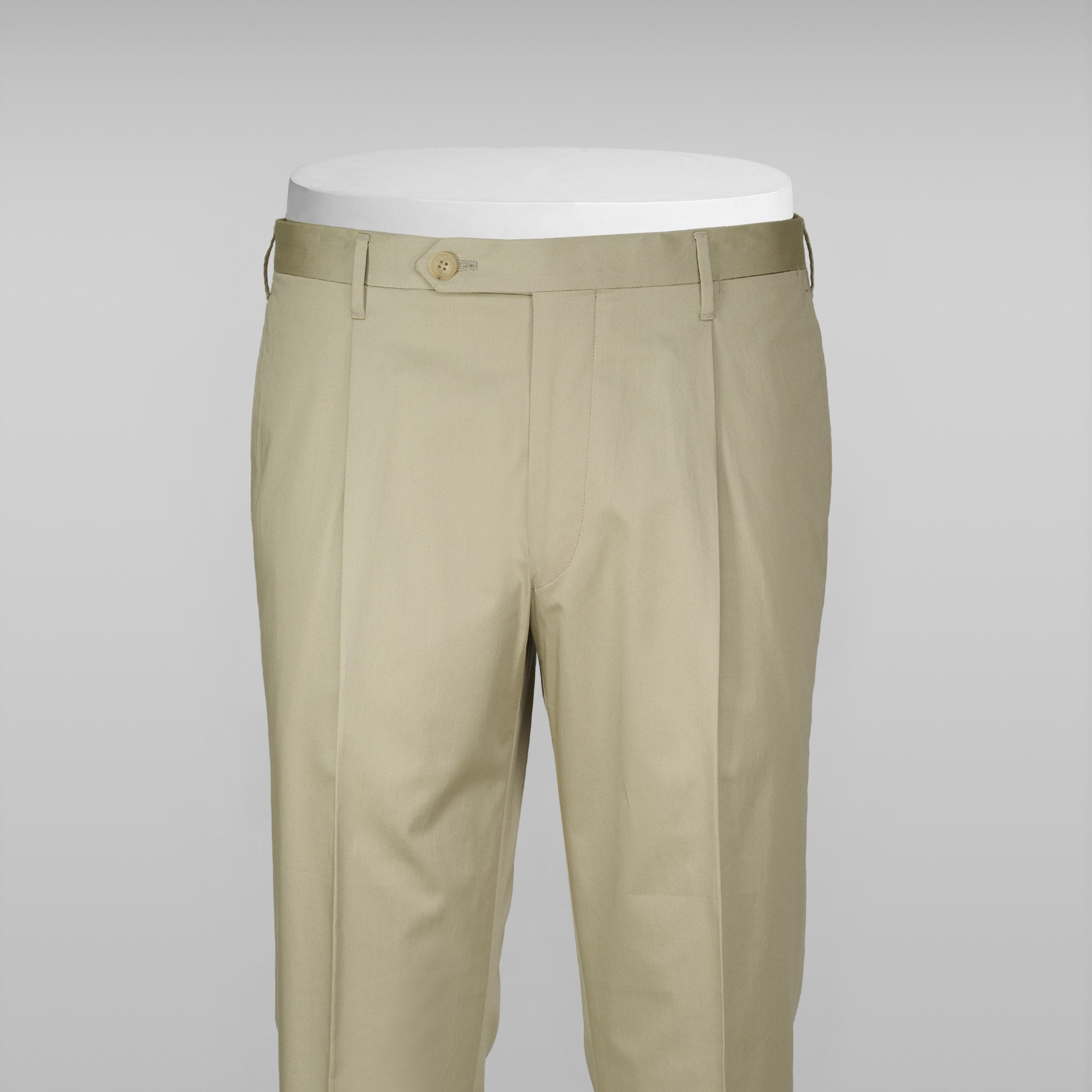 Pantaloni in cotone elastan beige chiaro